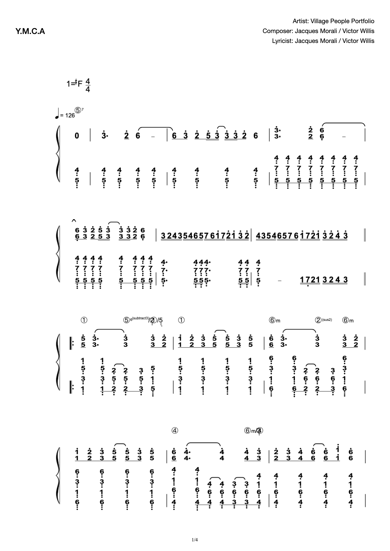 Y.M.C.A (Trump March Original) Pure Piano Re-engraving preview