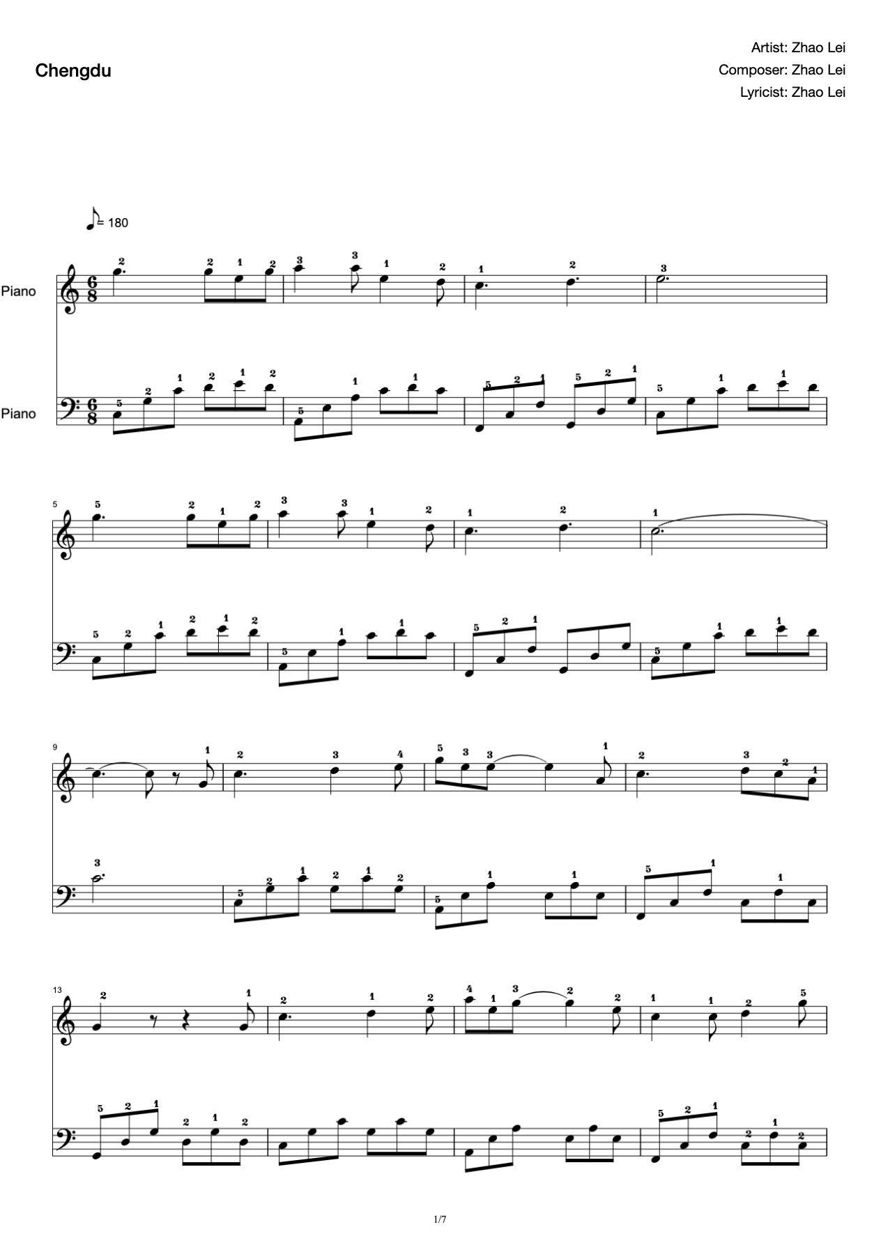 Chengdu C- tone complete fingering beginners preferred simple version preview