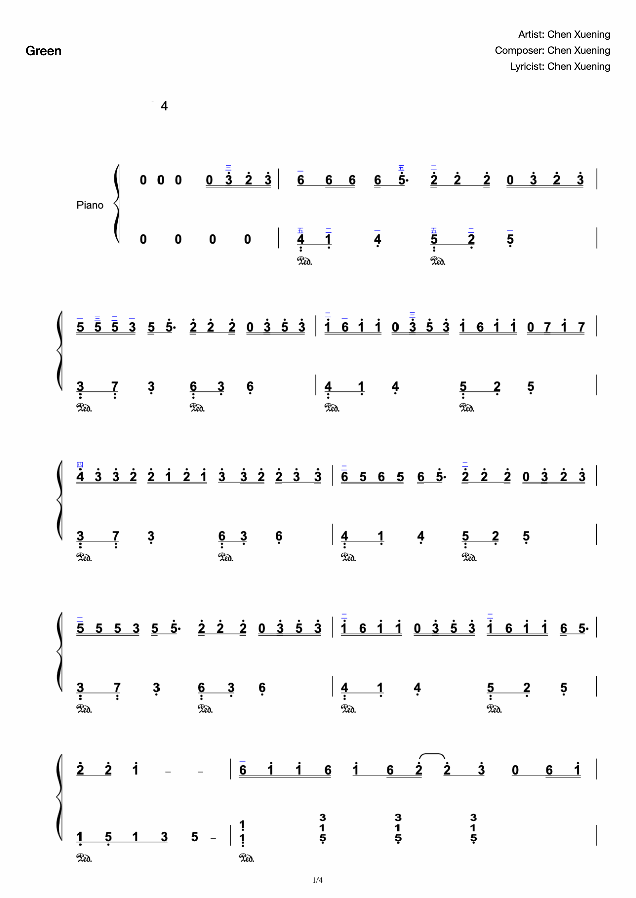 Green-Chen Xuening-Simple C Major preview