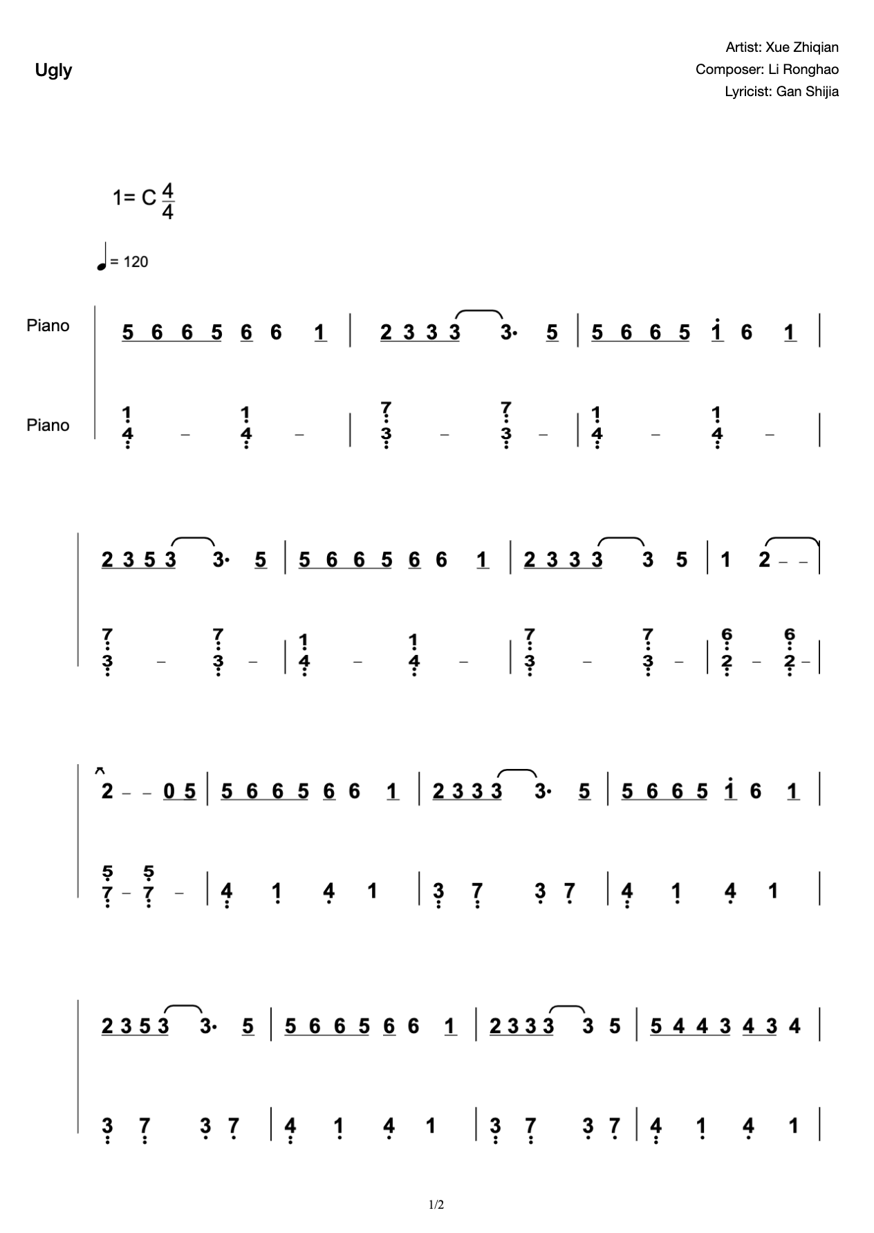 Ugly Simple C- key Solo preview