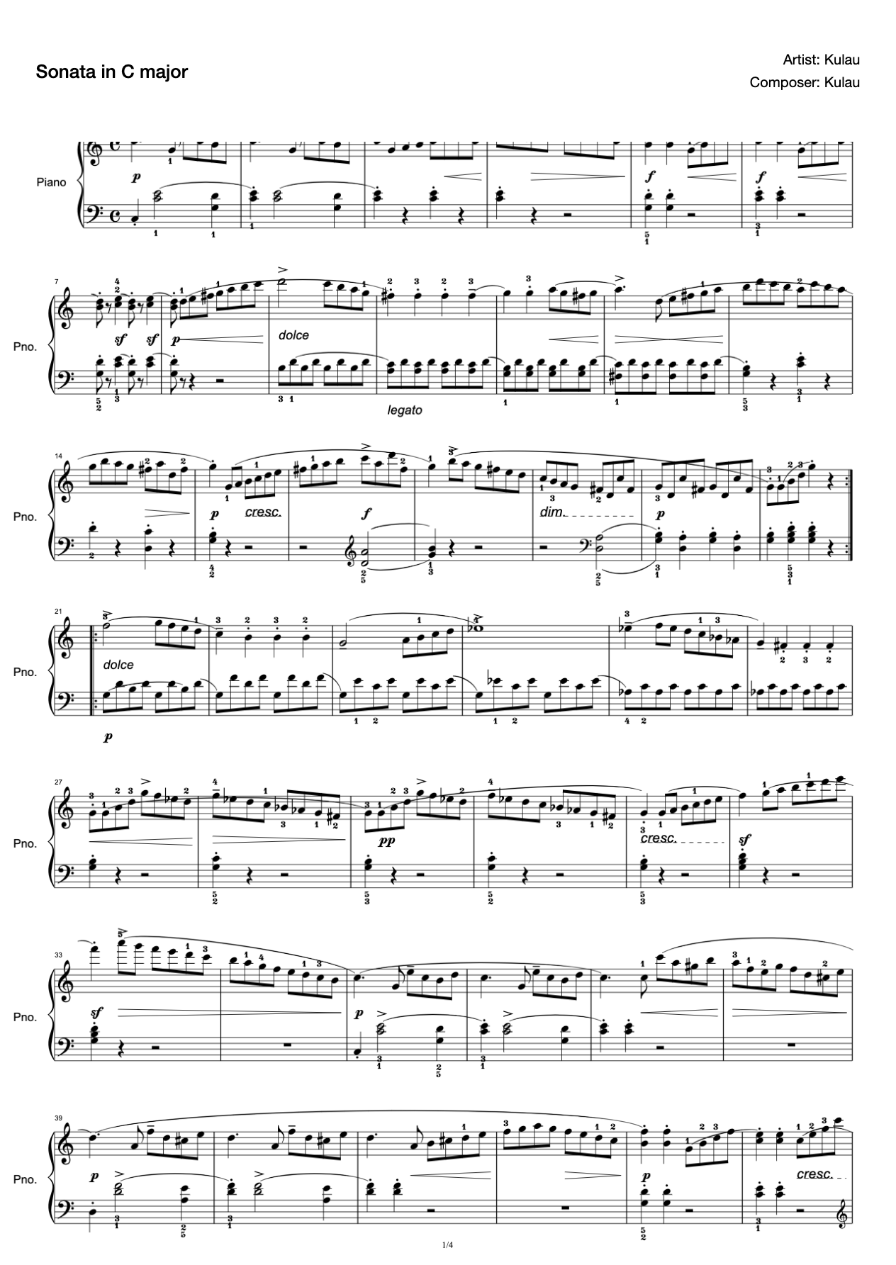 Kulau Sonata in C Major 0p.55 No.1 First Song First movement preview