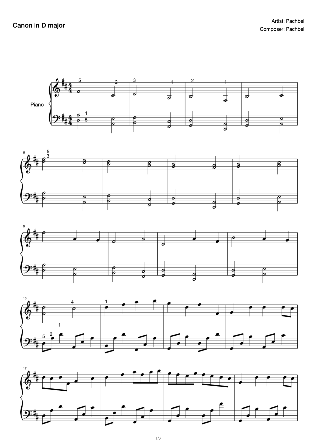 Cannon's "My Savage Girlfriend" Theme Song in D Major Adapted by Cannon with Fingering Easy to Get started with Beautiful Edition by Wu Lingyun preview