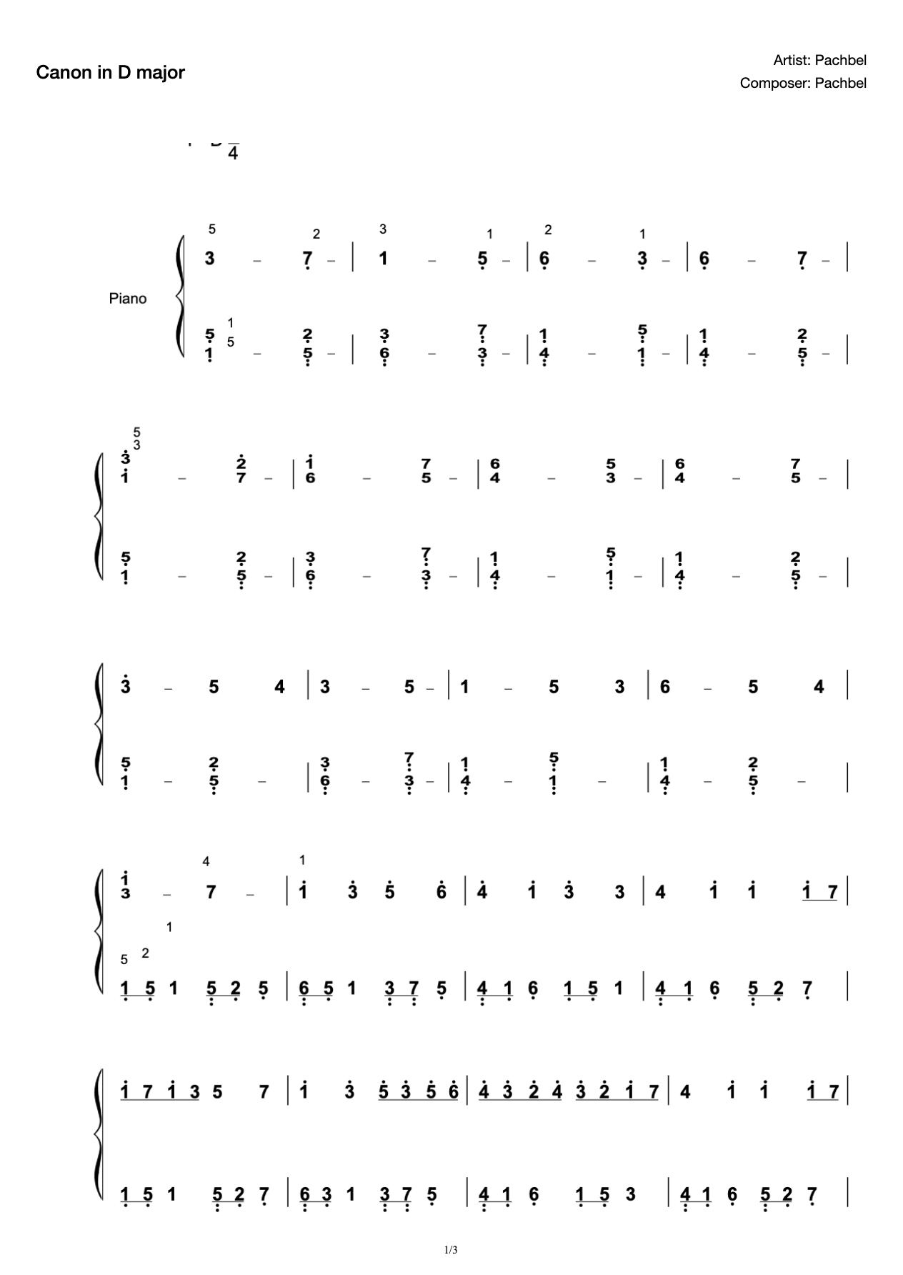 Cannon's "My Savage Girlfriend" Theme Song in D Major Adapted by Cannon with Fingering Easy to Get started with Beautiful Edition by Wu Lingyun preview