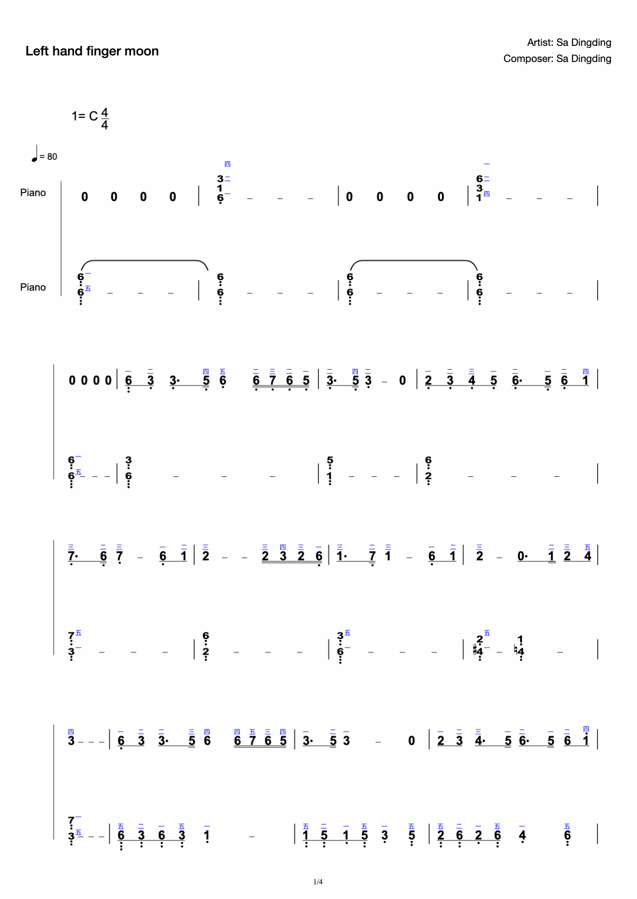 Left Hand Finger Moon Complete Finger C Beginners Optimizing the End Song of "Sweet Honey, Deep Ember, Like Frost" preview