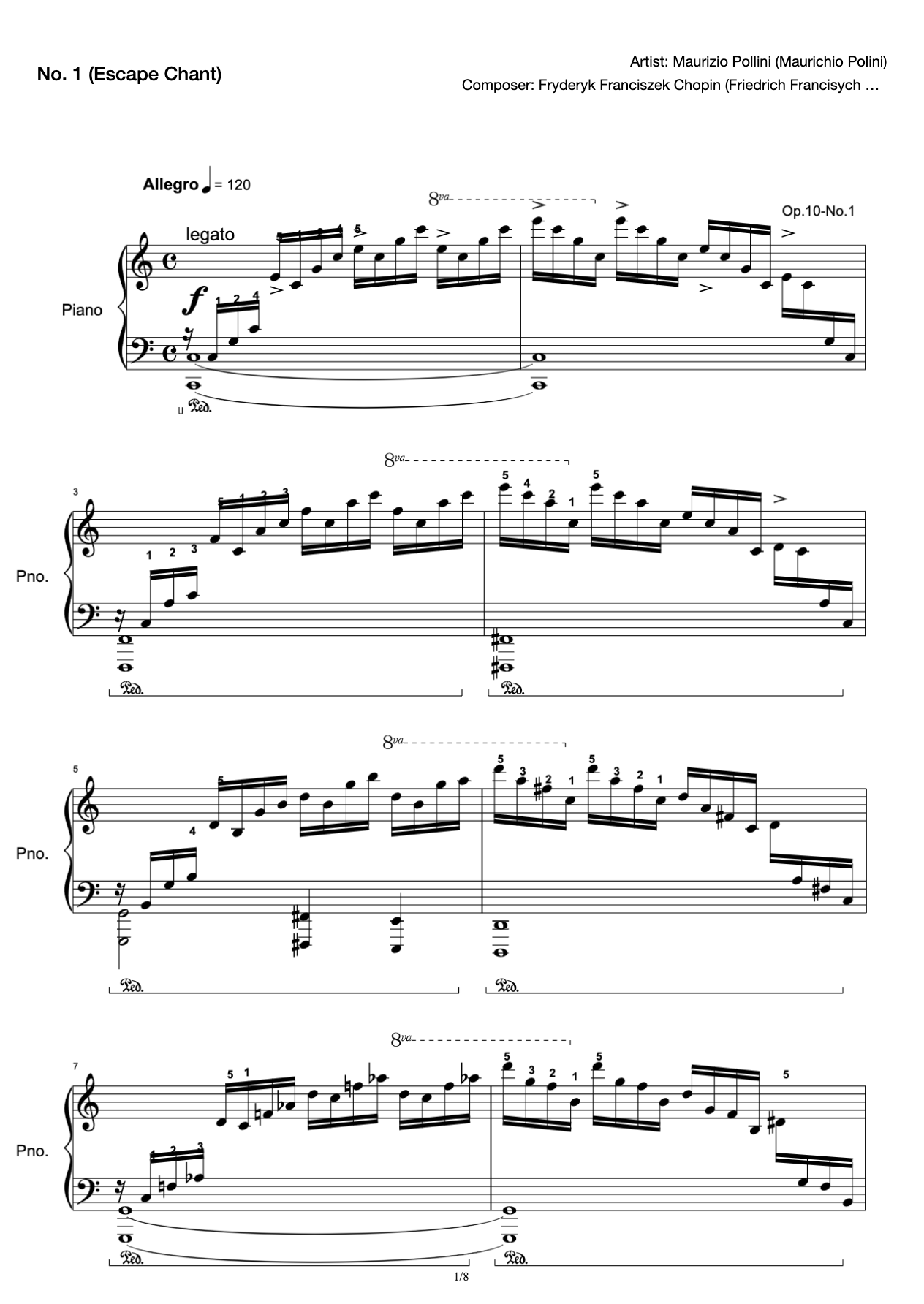 Etude Op. 10 No. 1-Chopin Etude (Op. 10, No. 1) preview