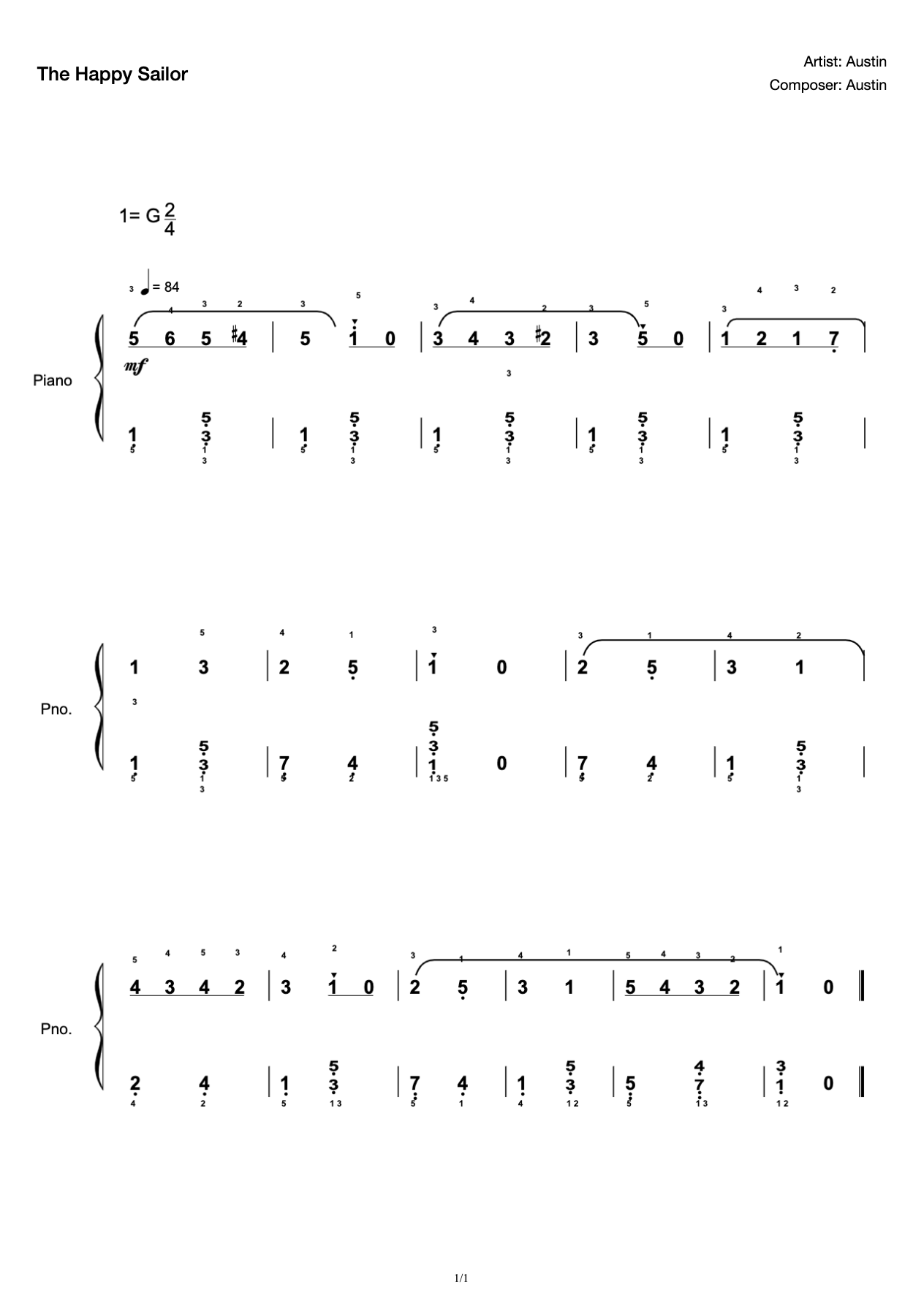 [Level 1] Happy C- 3 Sailor [Fingering Complete Solution](2019 New Edition Piano Test) preview