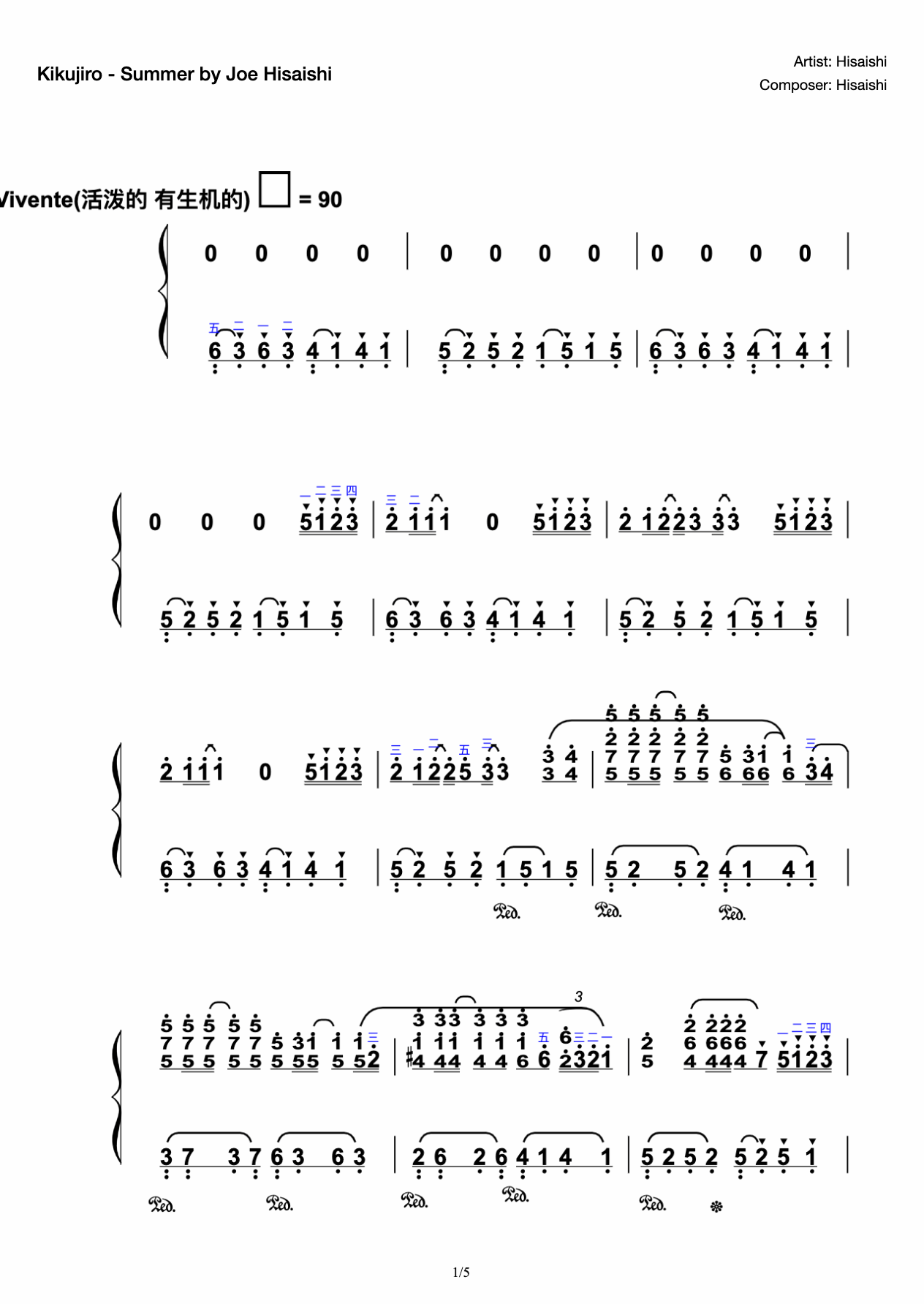 Kikujiro - Summer by Joe Hisaishi preview