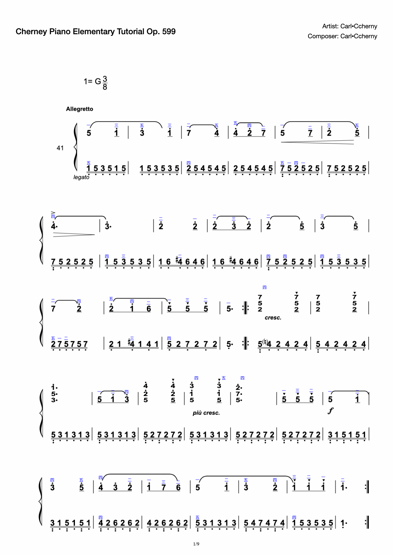 Cherny 599 41st ~ 50th (with fingering) preview