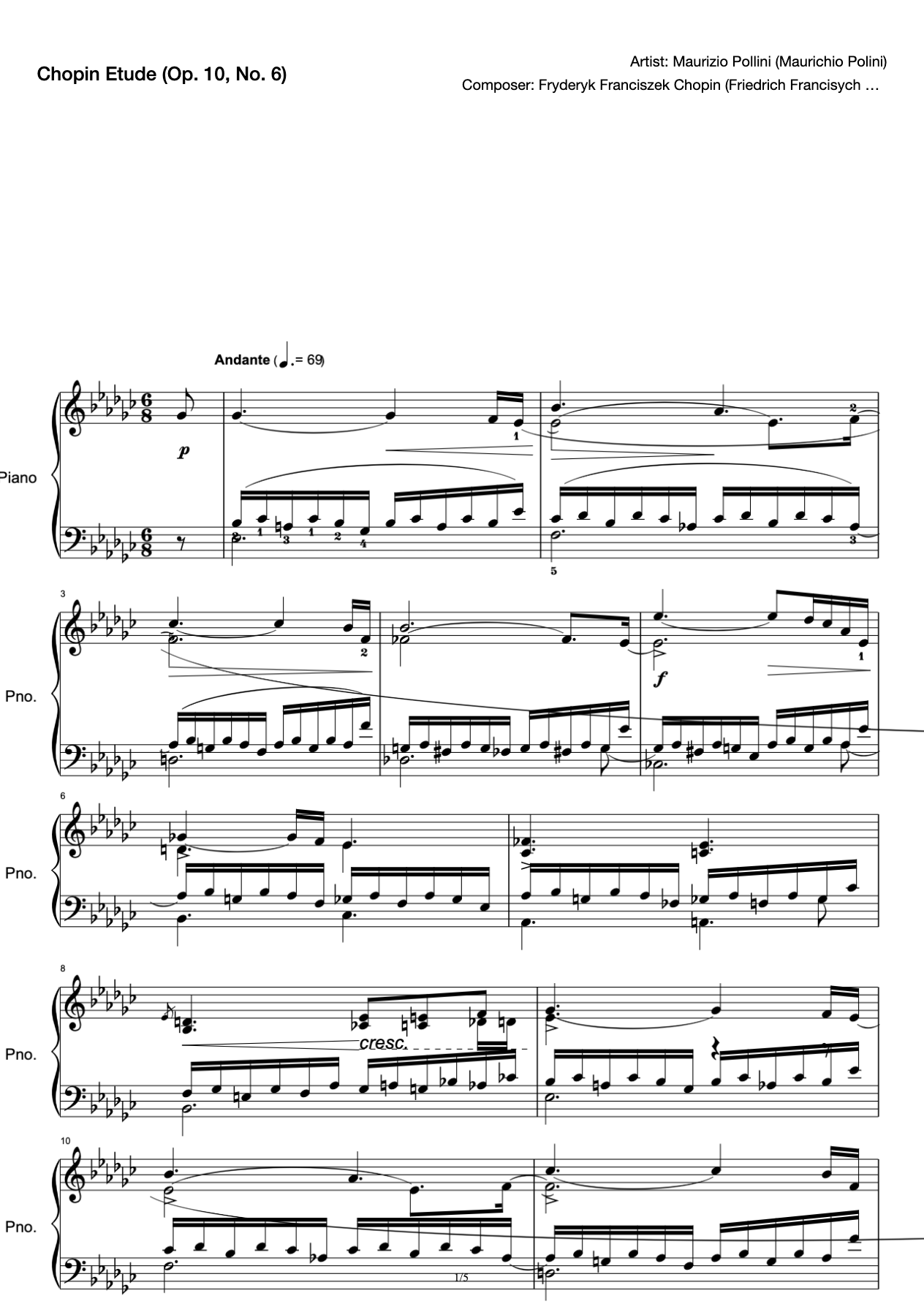 Etude Op. 10 No. 6-Chopin Etude (Hypnosis) preview