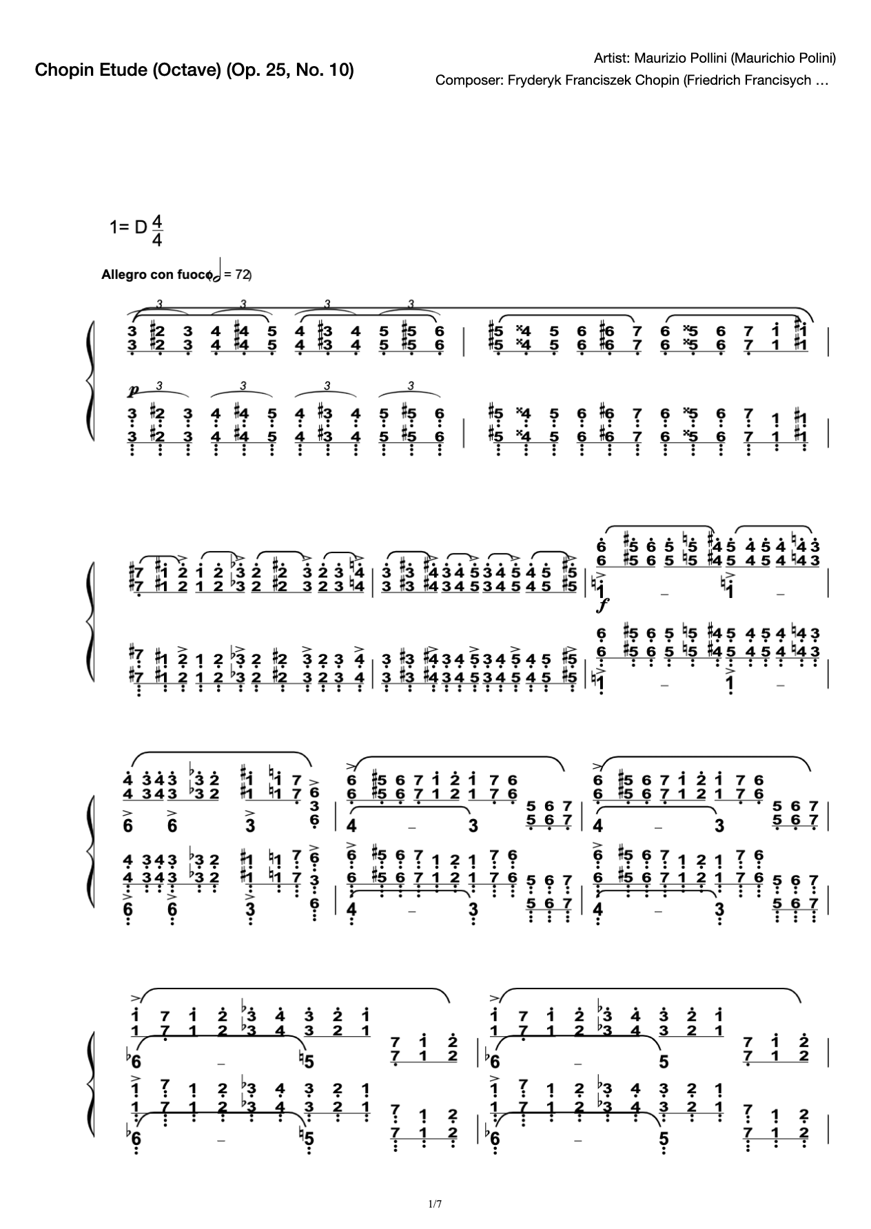 Etude Op. 25 No. 10-Chopin Etude (Octave) preview