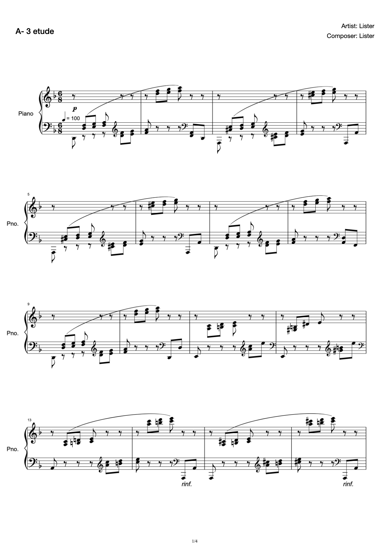 [Grade 7] A- 3 Etude (2019 New Edition Piano Test) preview