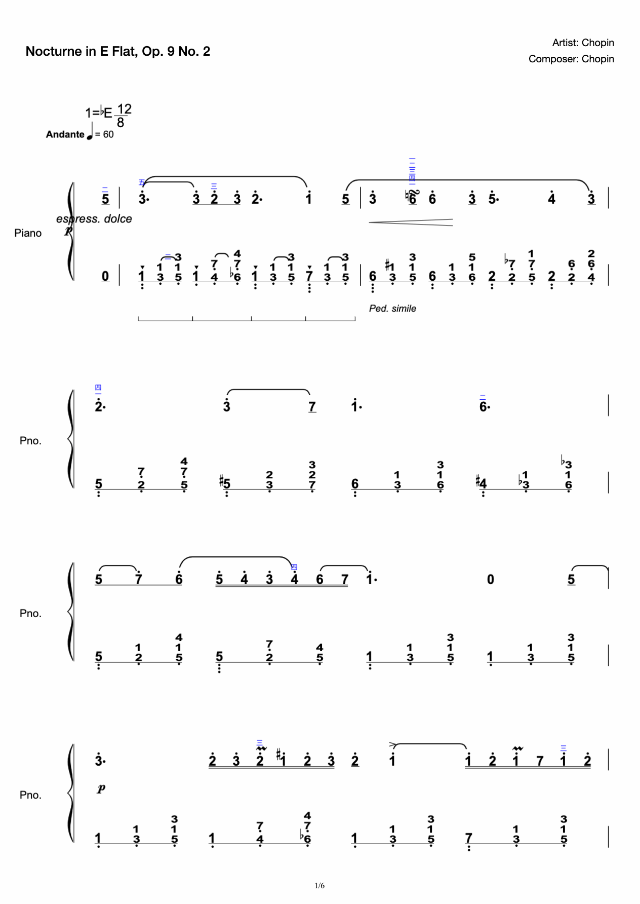 Nocturne in E Flat, Op. 9 No. 2 preview