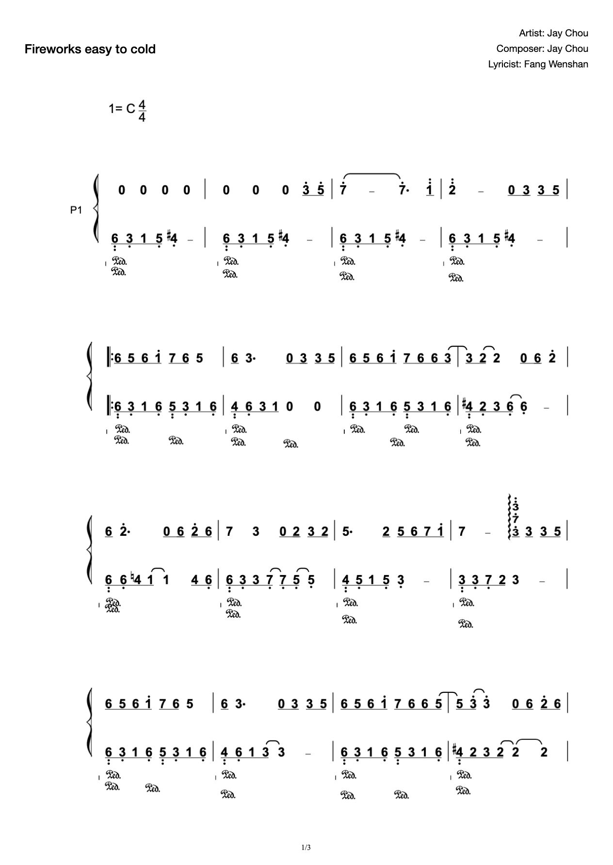 Fireworks Easy Cold [Perfect Solo] Jay Chou preview