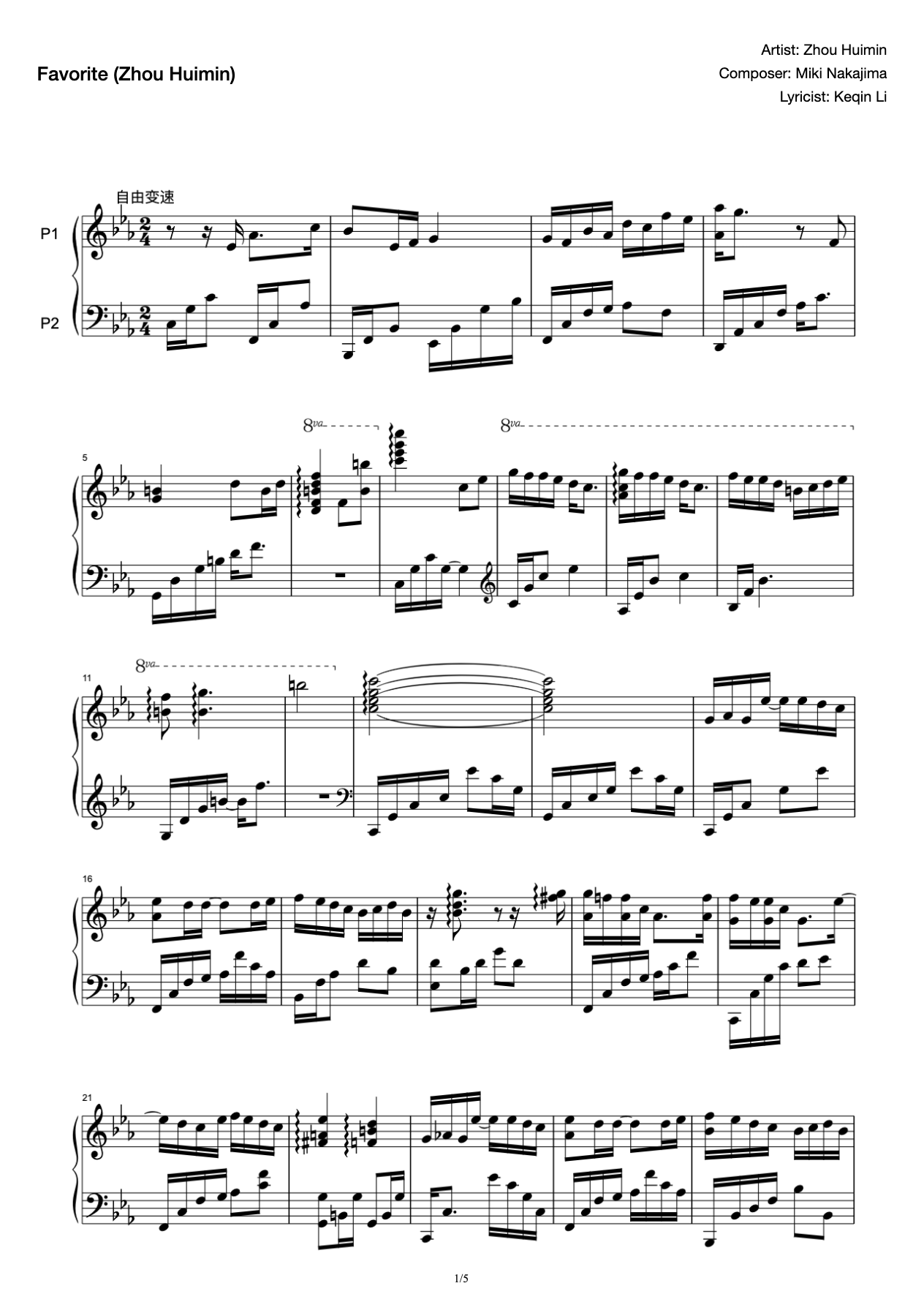 Favorite Piano Edition (from Zhou Huimin) preview