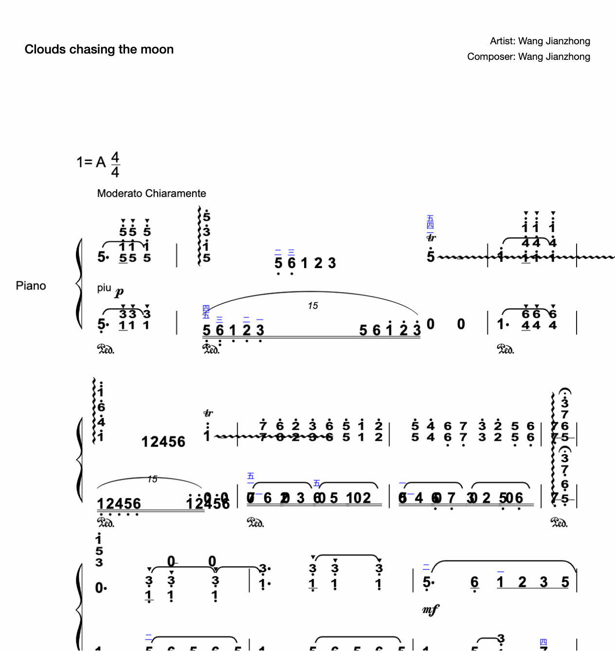 Colorful Clouds Chasing the Moon-Wang Jianzhong-Big Note Edition preview