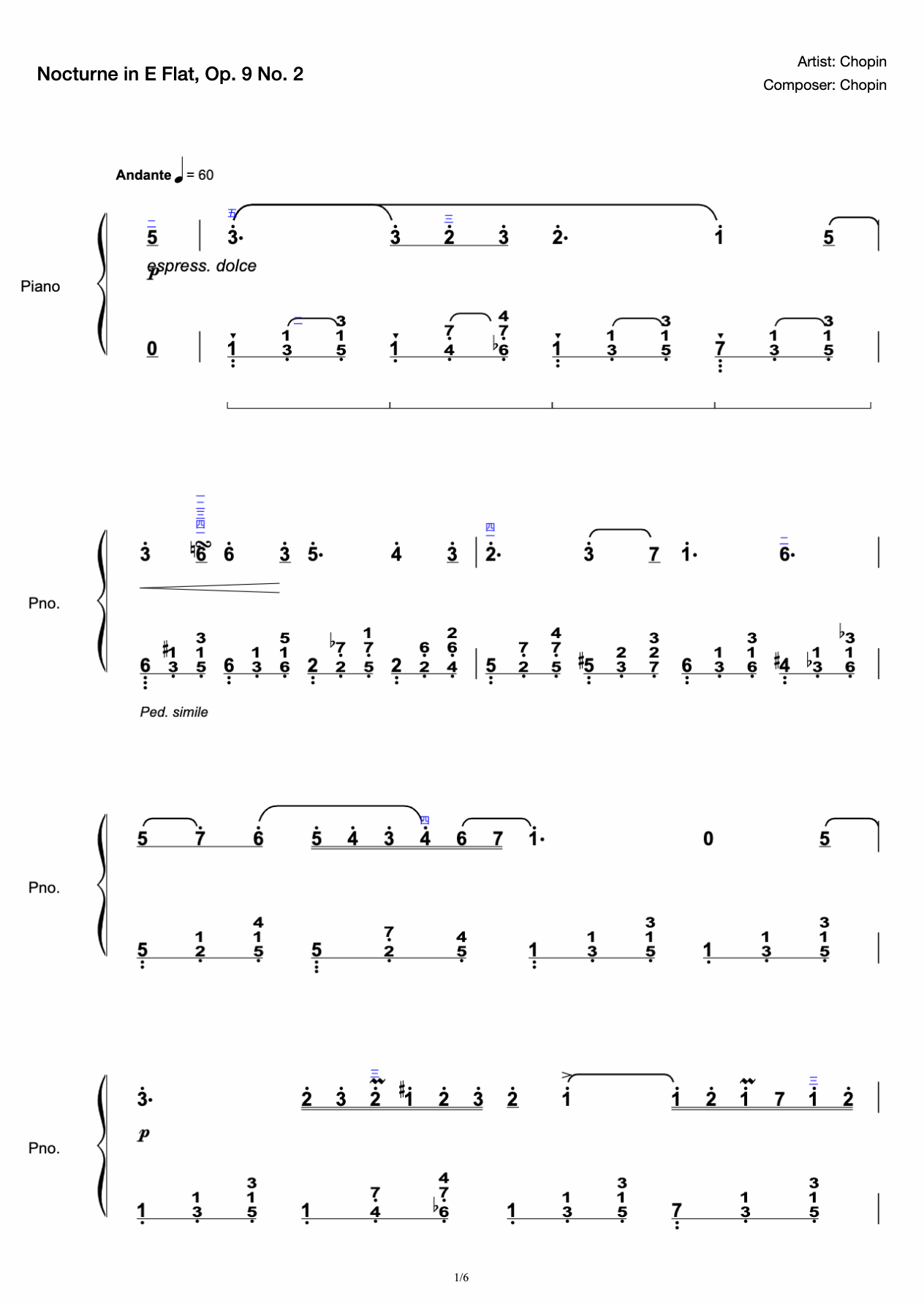 Nocturne in E Flat, Op. 9 No. 2 preview