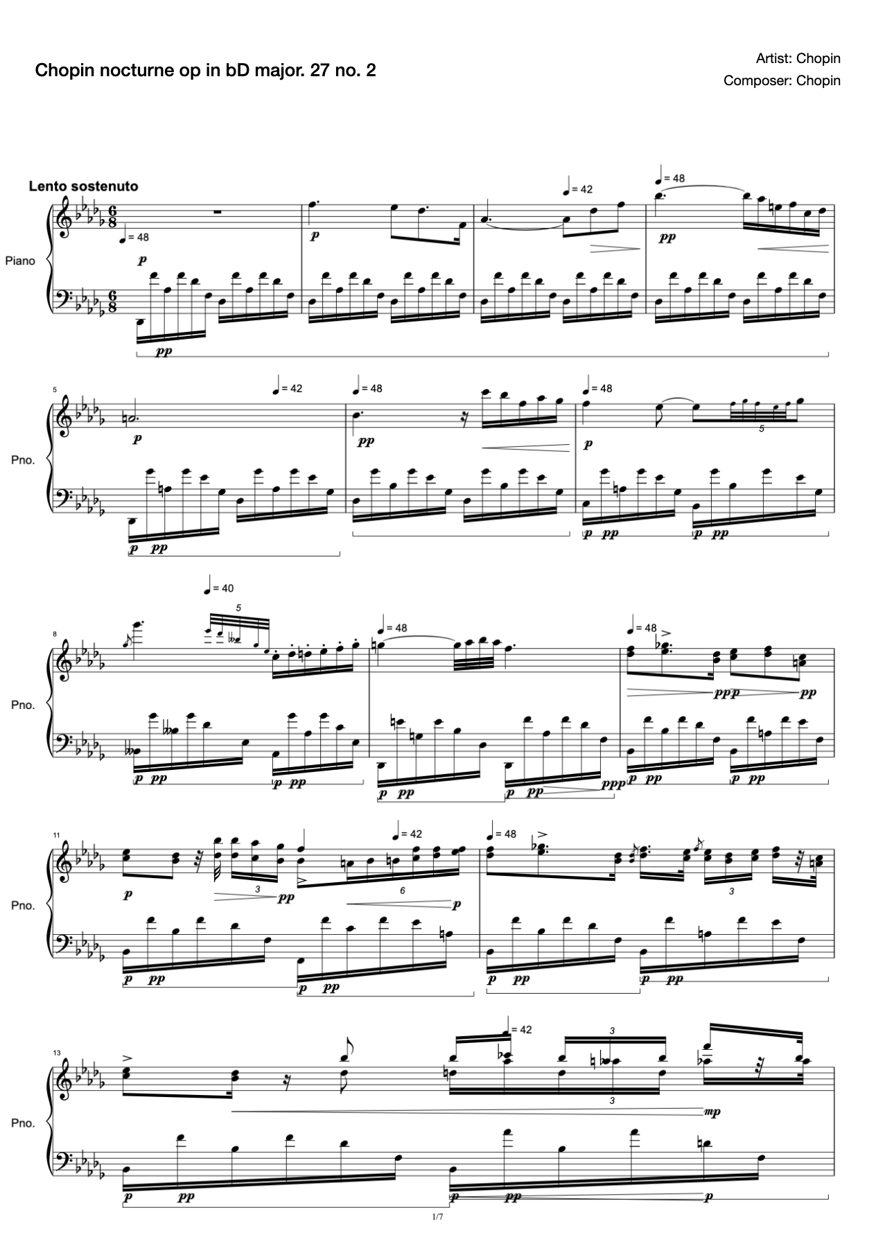 Chopin nocturne op in bD major. 27 no. 2 preview