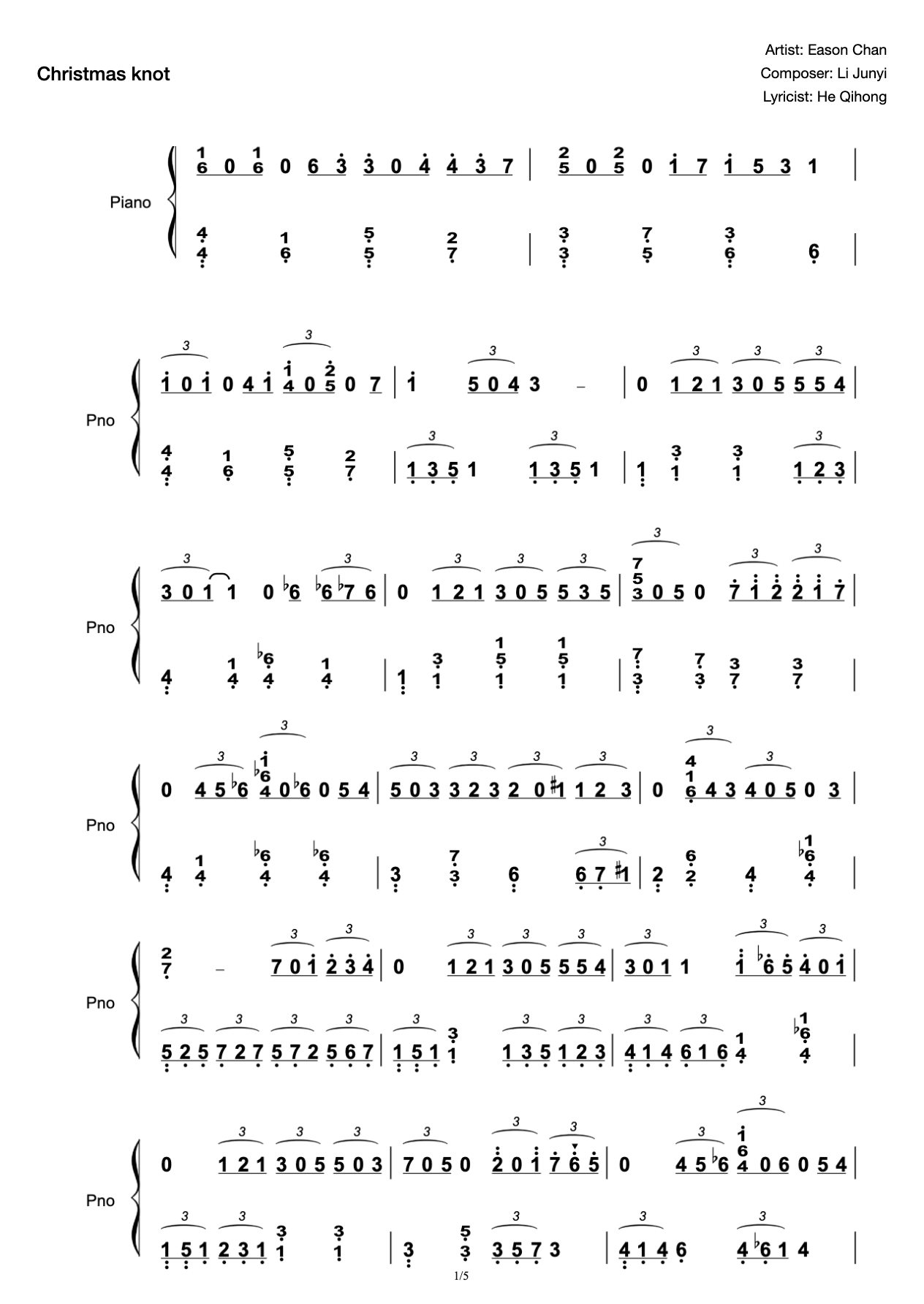 Full C major Christmas Knot Eason Chan preview