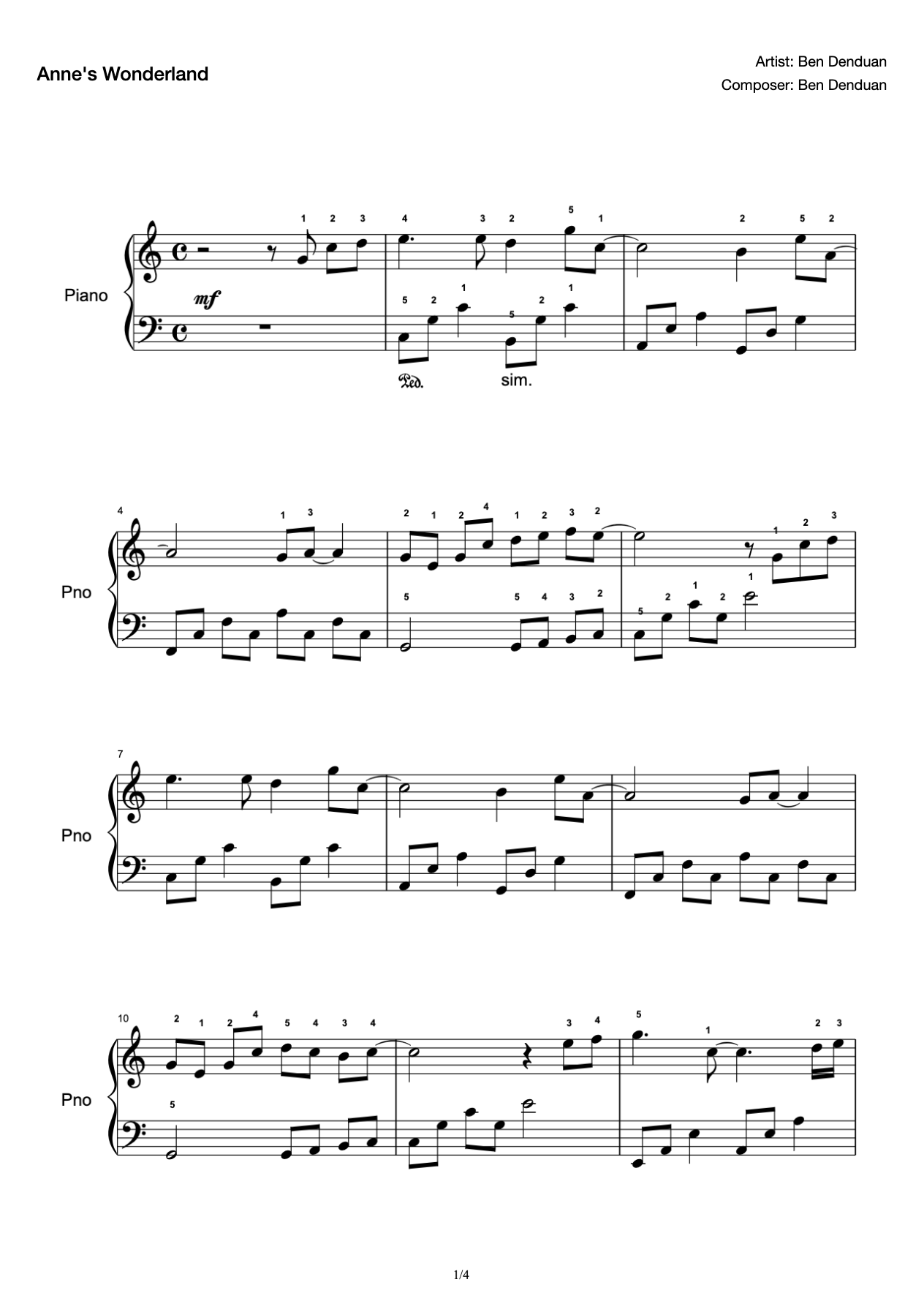 Anne's Wonderland Class has a C- key piano notation. The fingering method is simple and easy to learn. It is suitable for entry and advancement. Everyone can learn it. preview