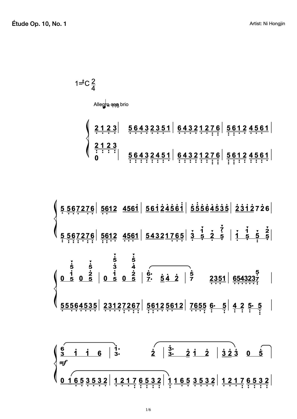 Étude Op. 10, No. 1 preview