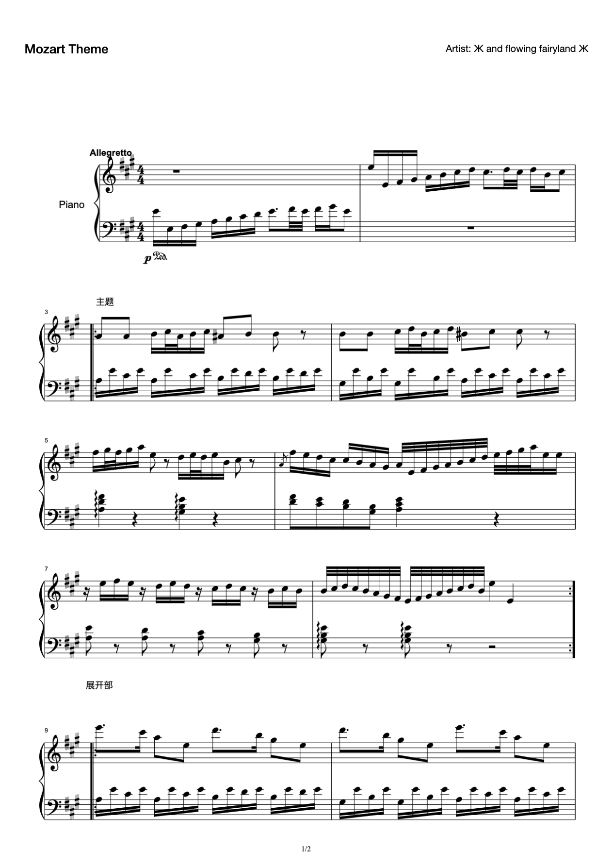 Mozart Theme-Sonata preview