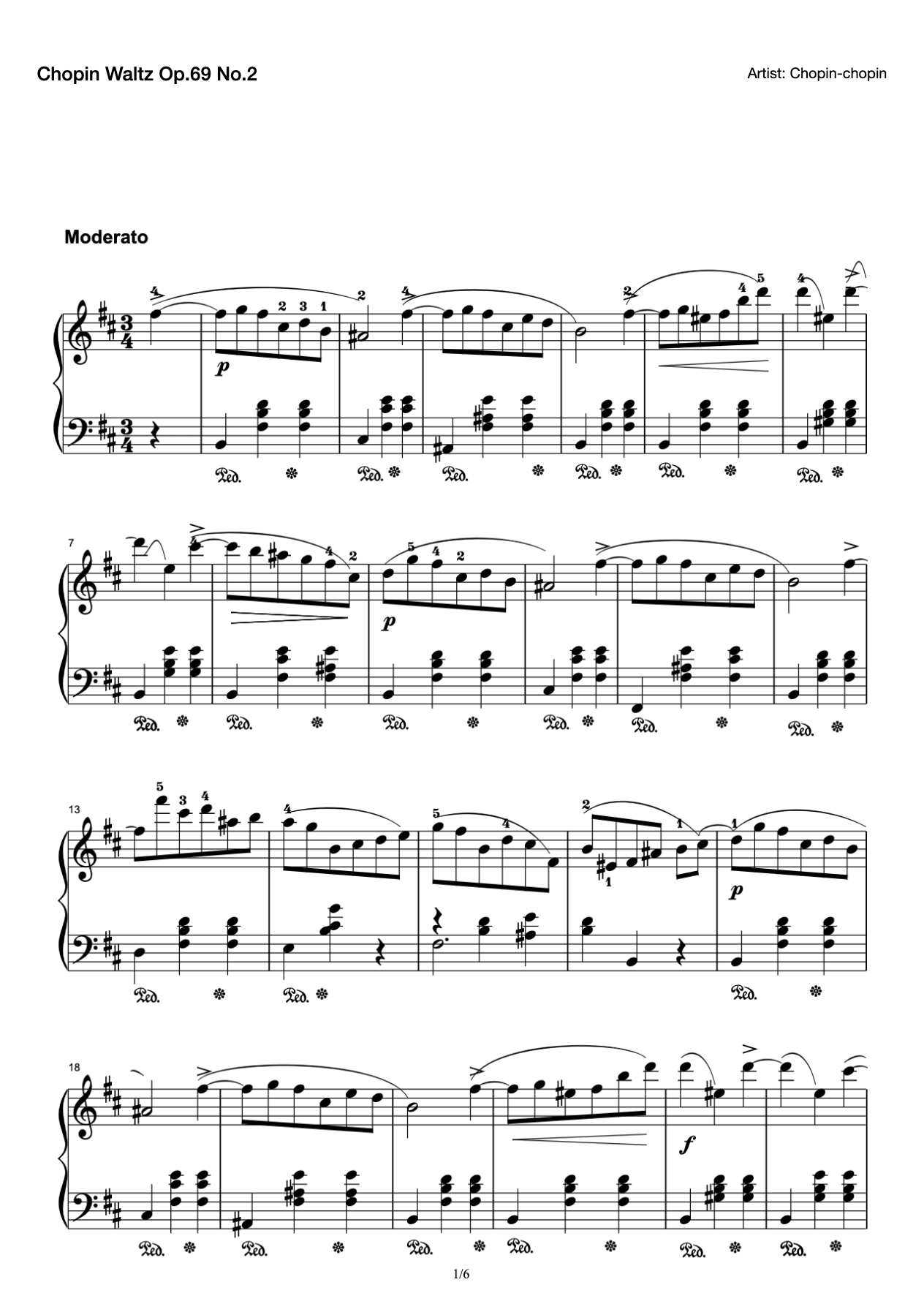 Chopin Waltz Op.69 No.2 preview