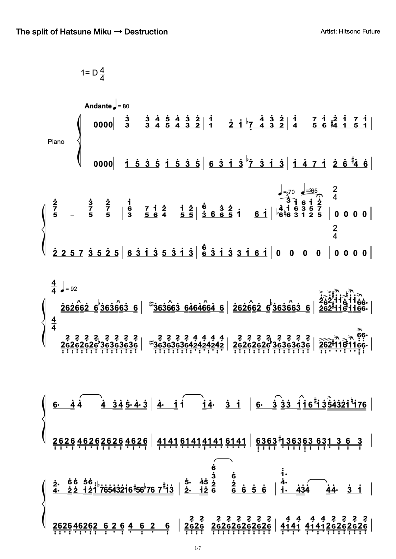 The split of Hatsune Miku → Destruction preview