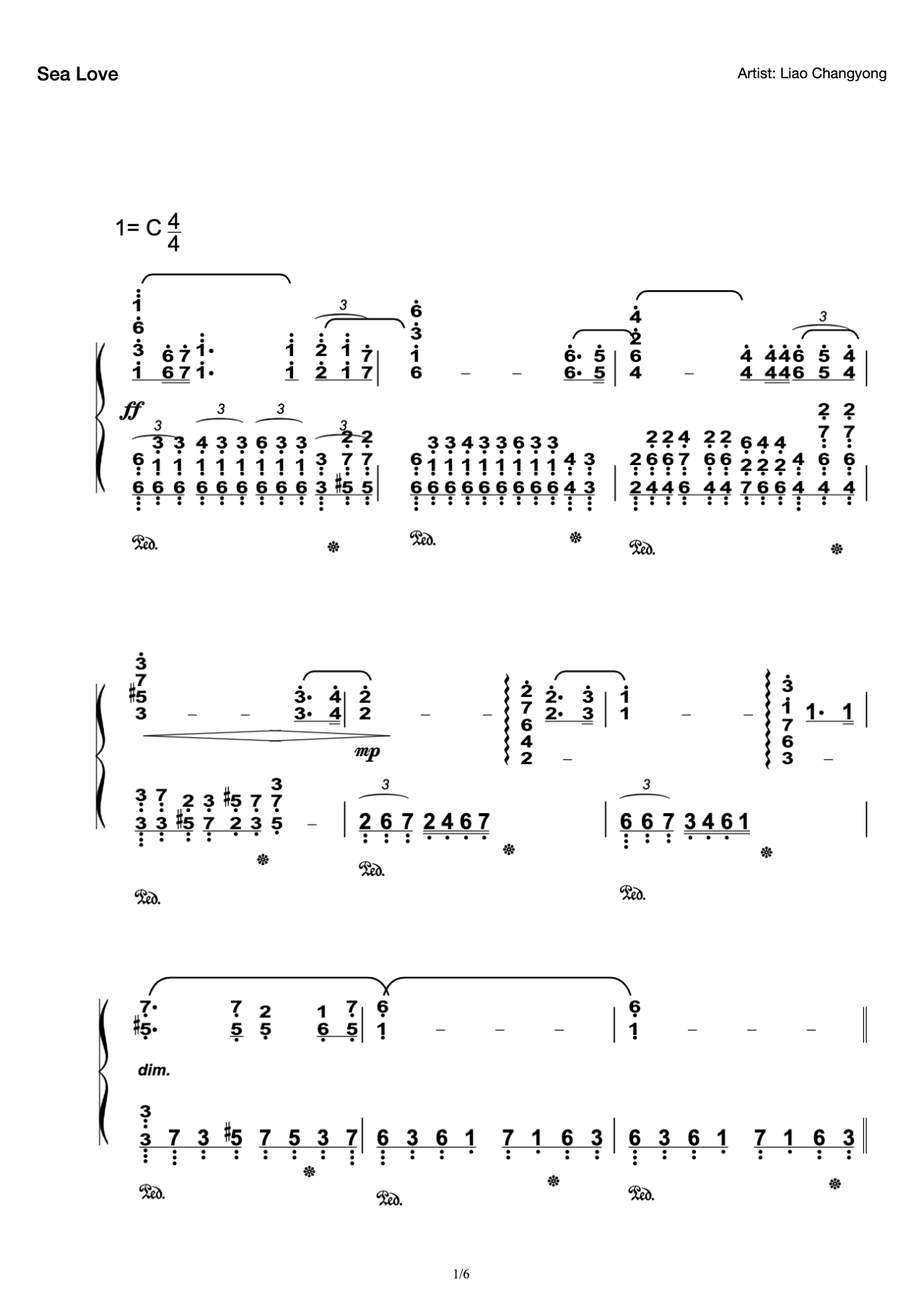 Piano Accompaniment of Sea Love preview