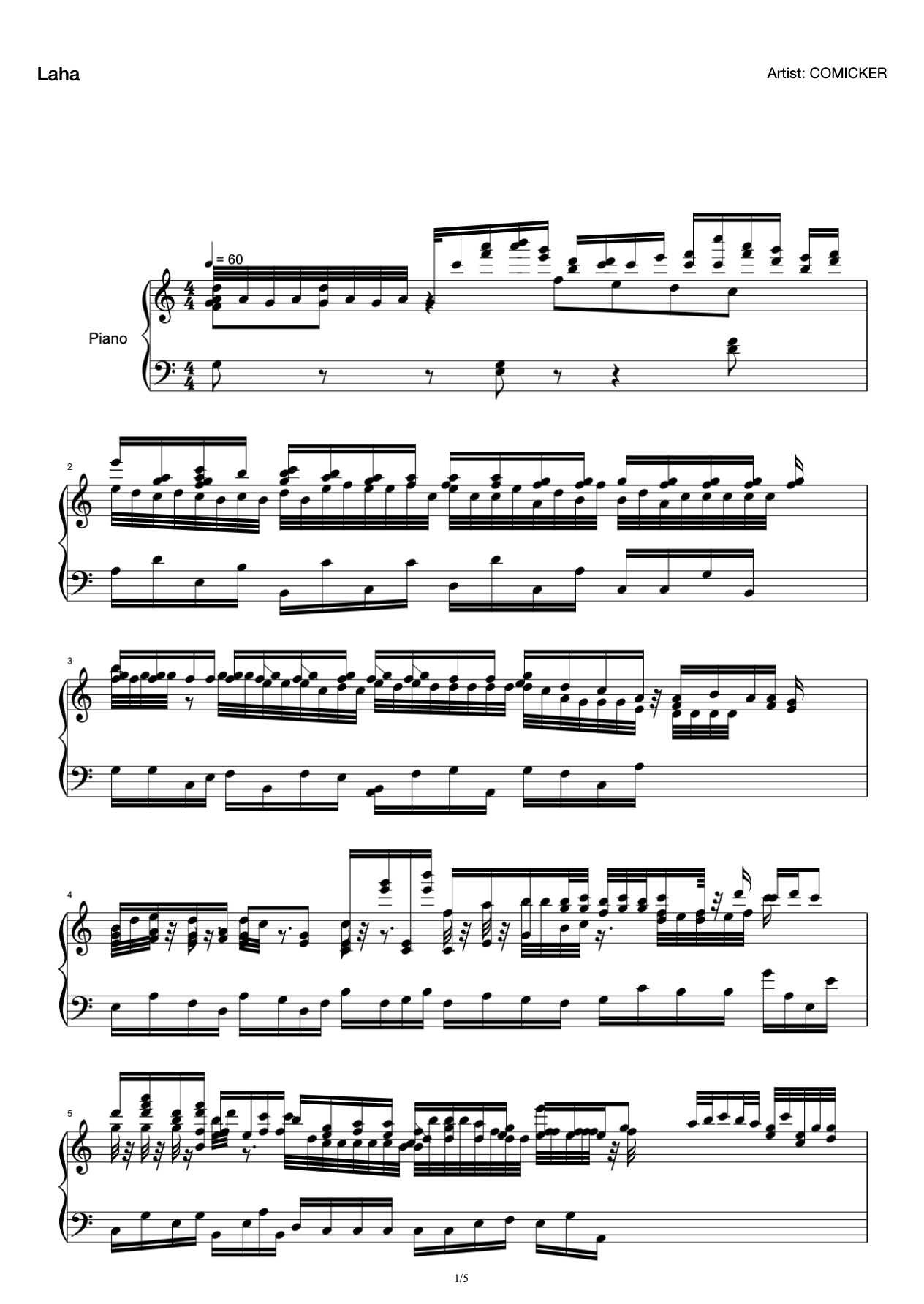 Original Difficult Piano Music Lao Ha Give preview