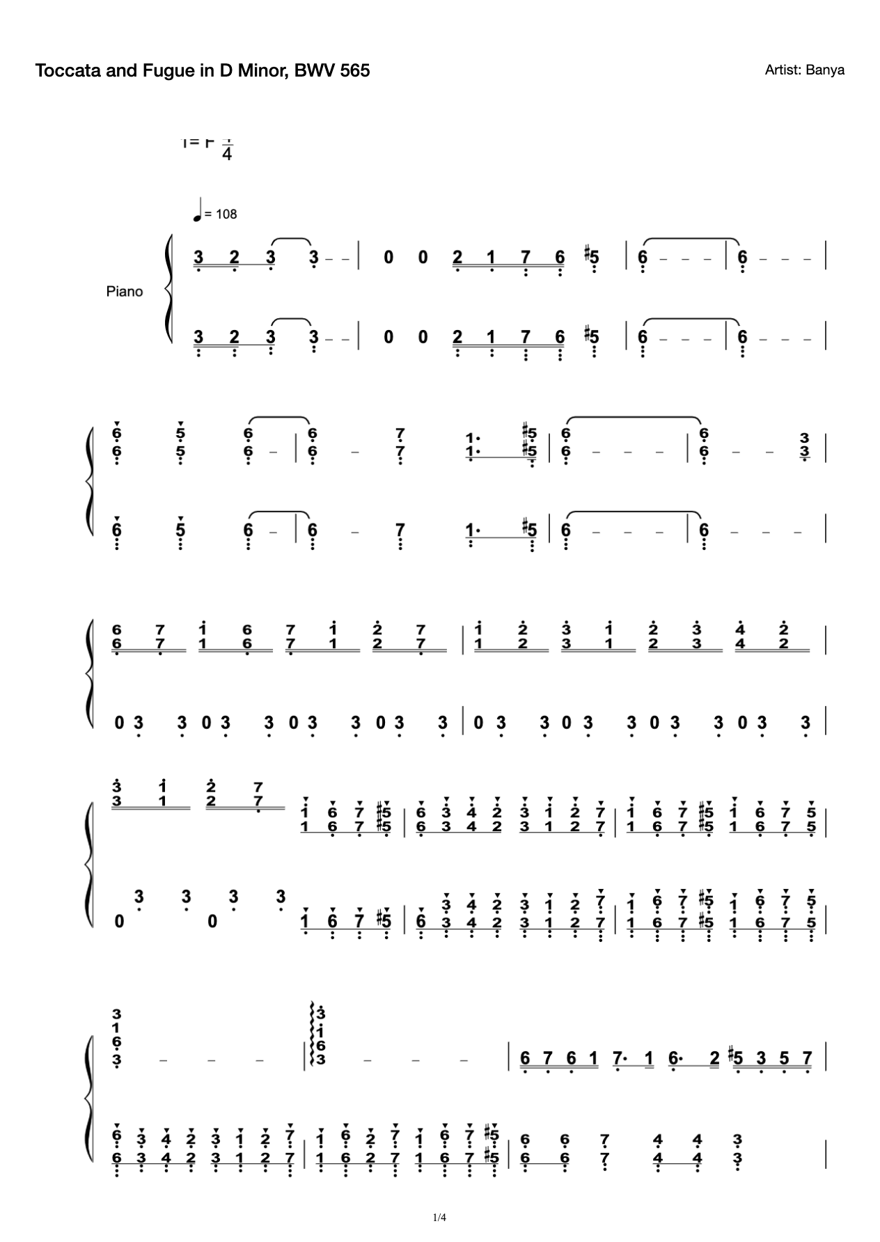 Toccata and Fugue in D Minor, BWV 565 preview