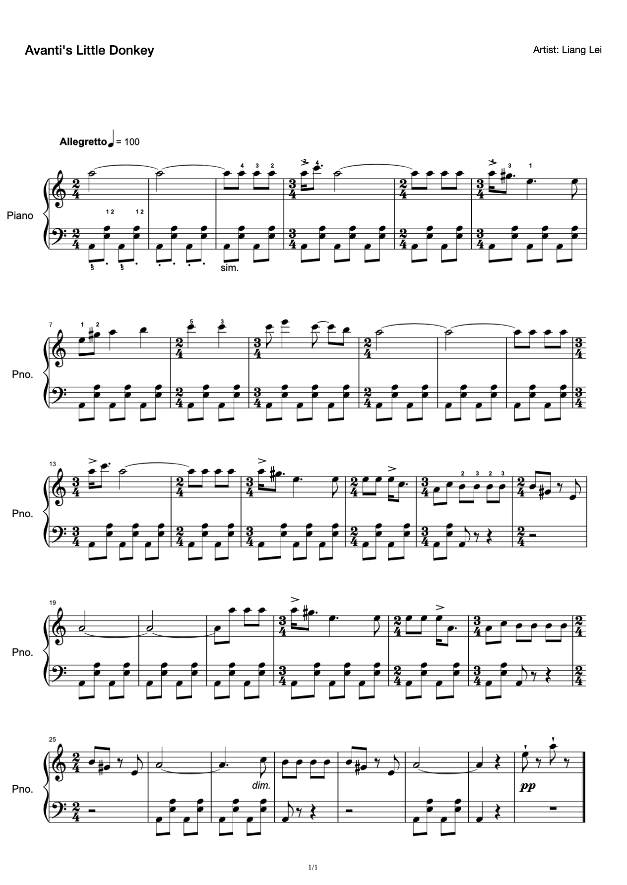 China Conservatory of Music Grade II Optional Track 4. Avanti's Donkey preview