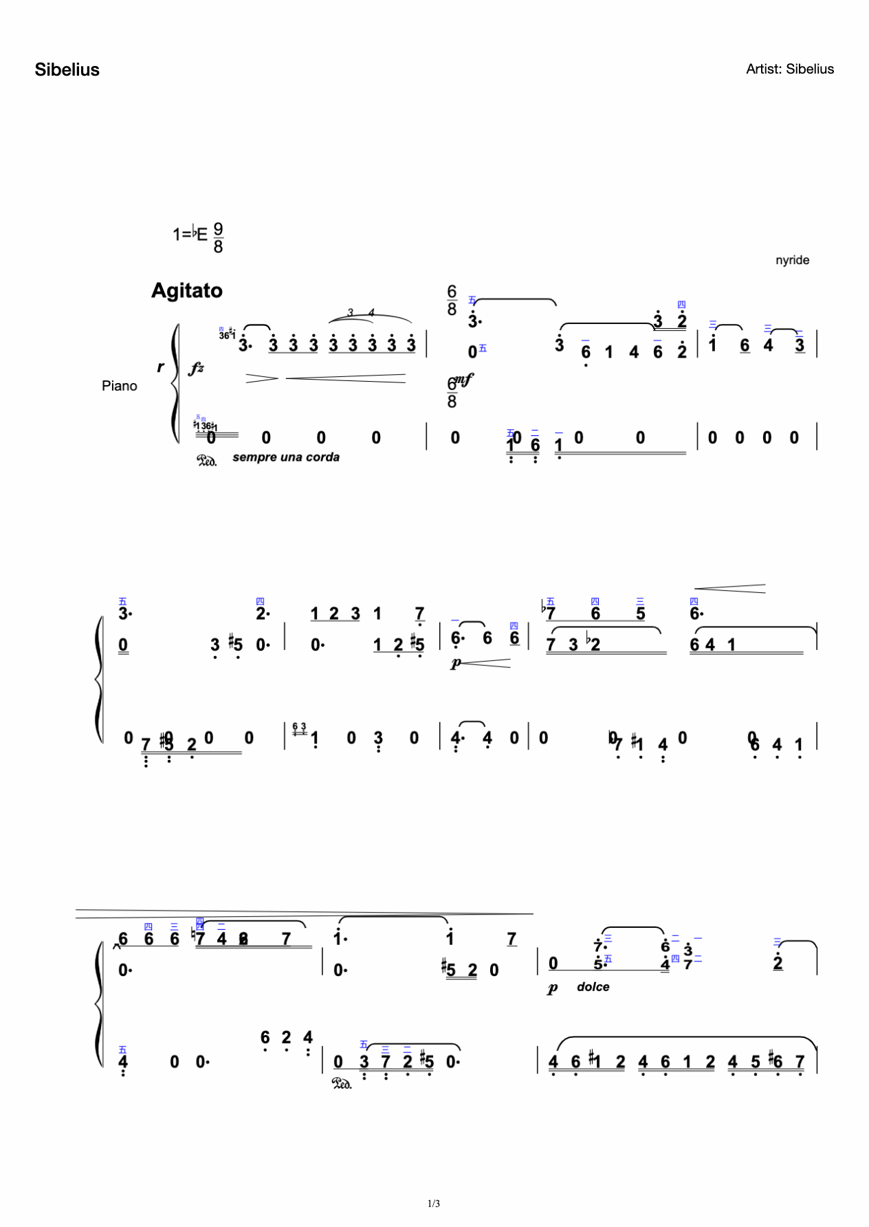 Sibelius "Kindness" preview