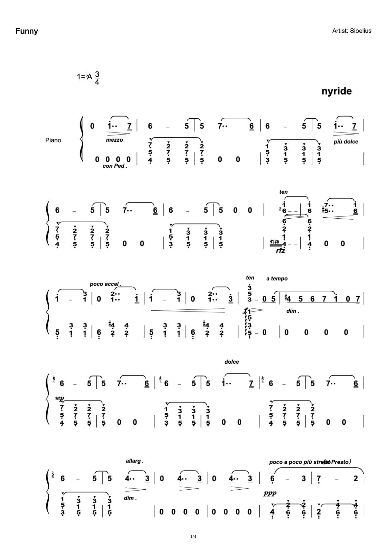 Sibelius "Funny" Op. 34 No.5 preview