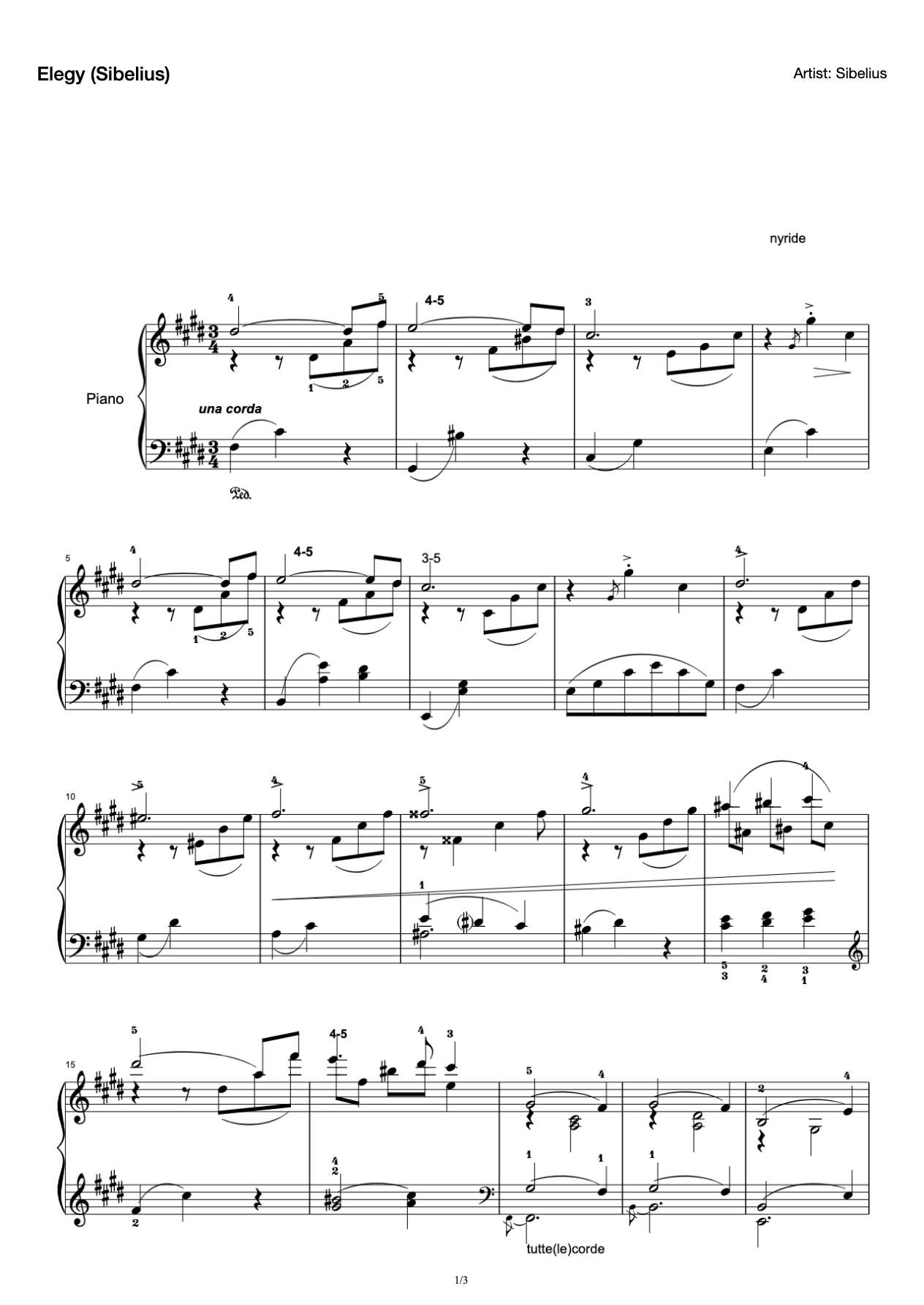 Sibelius "Elegy" Op. 76 No.10 preview