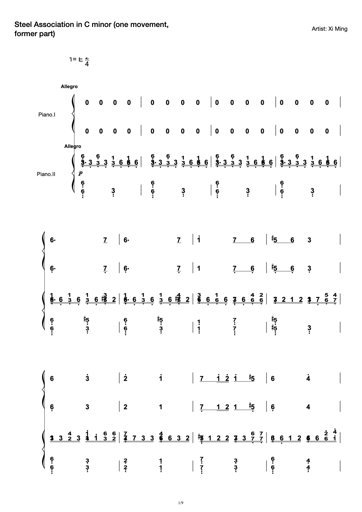 Steel Association in C minor (one movement, former part) preview