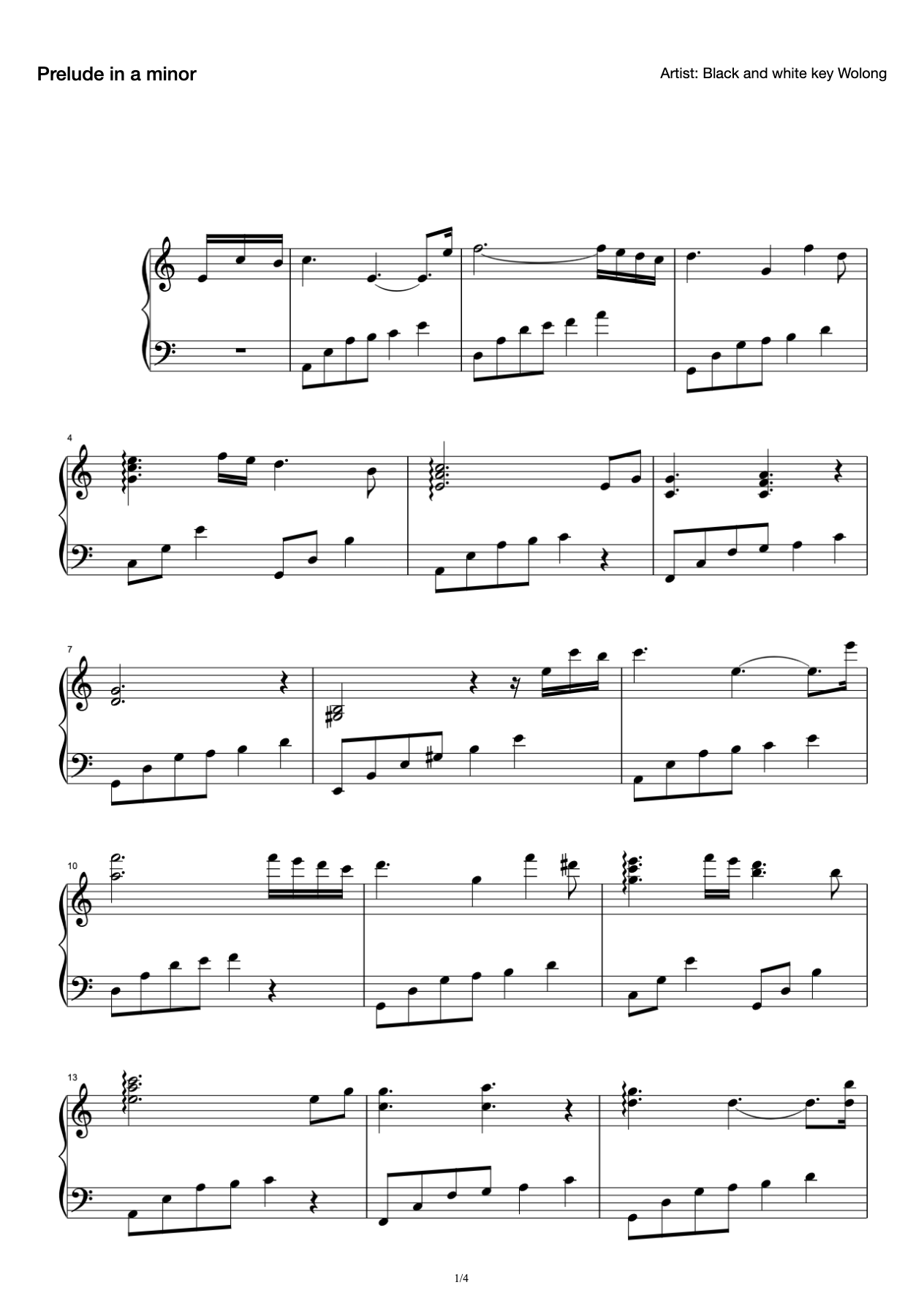 Prelude in A minor (modified) preview