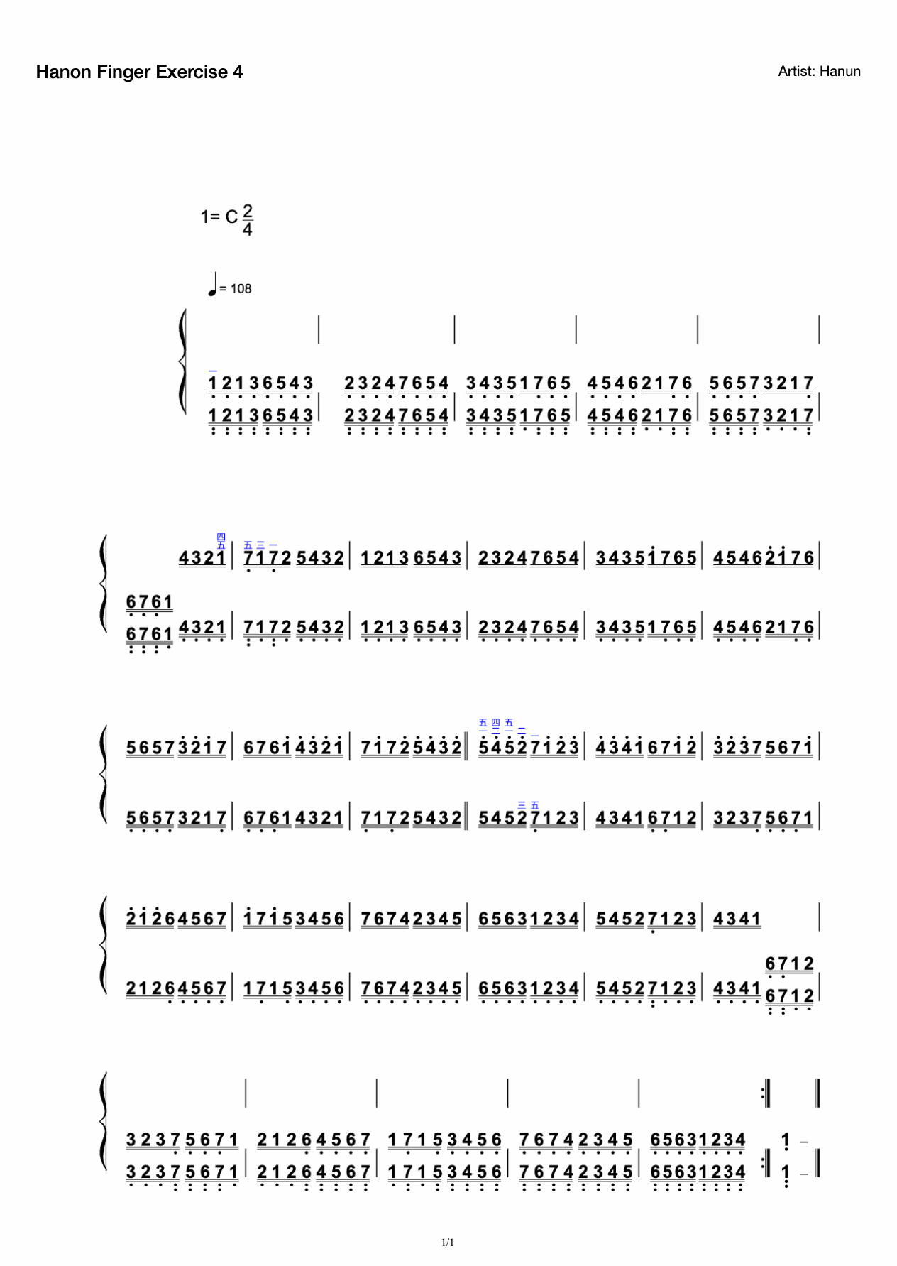 Hanon Finger Exercise 4-I Learn Piano preview