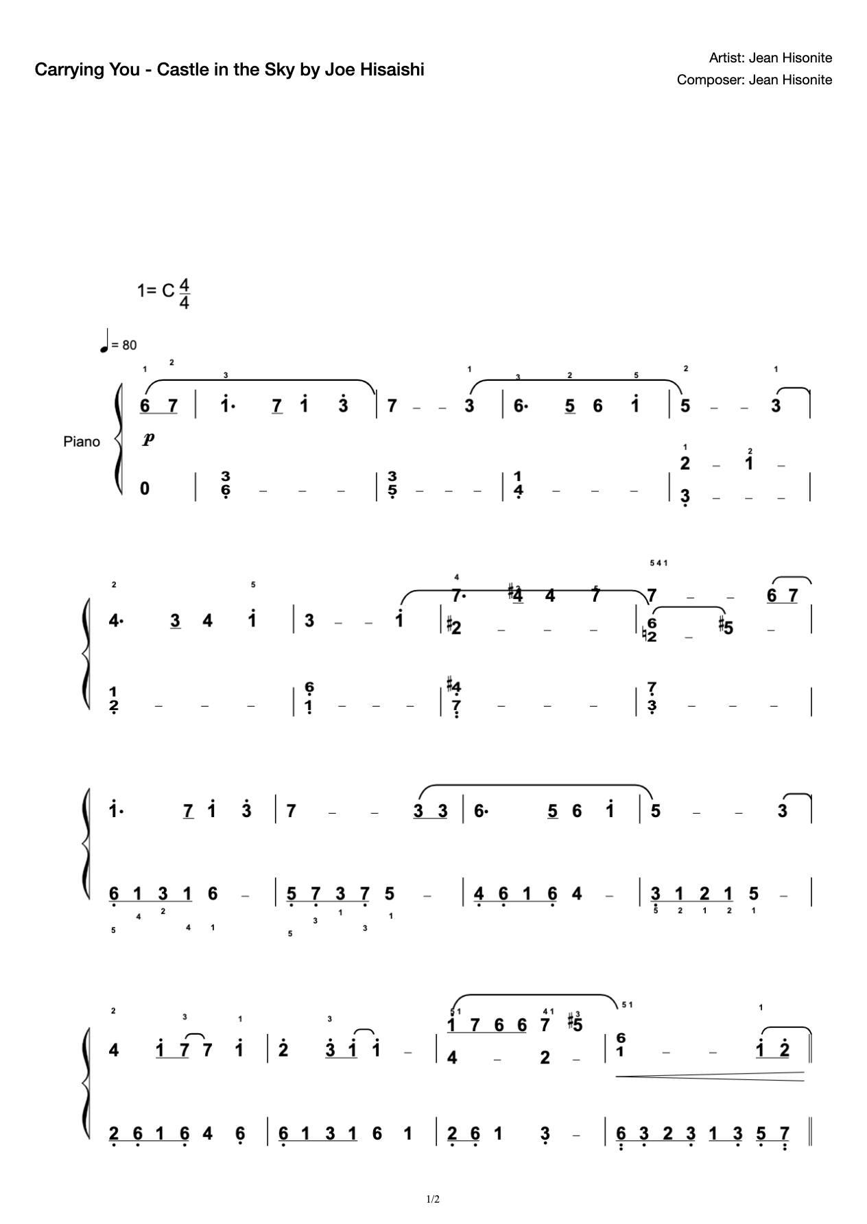 Carrying You - Castle in the Sky by Joe Hisaishi preview