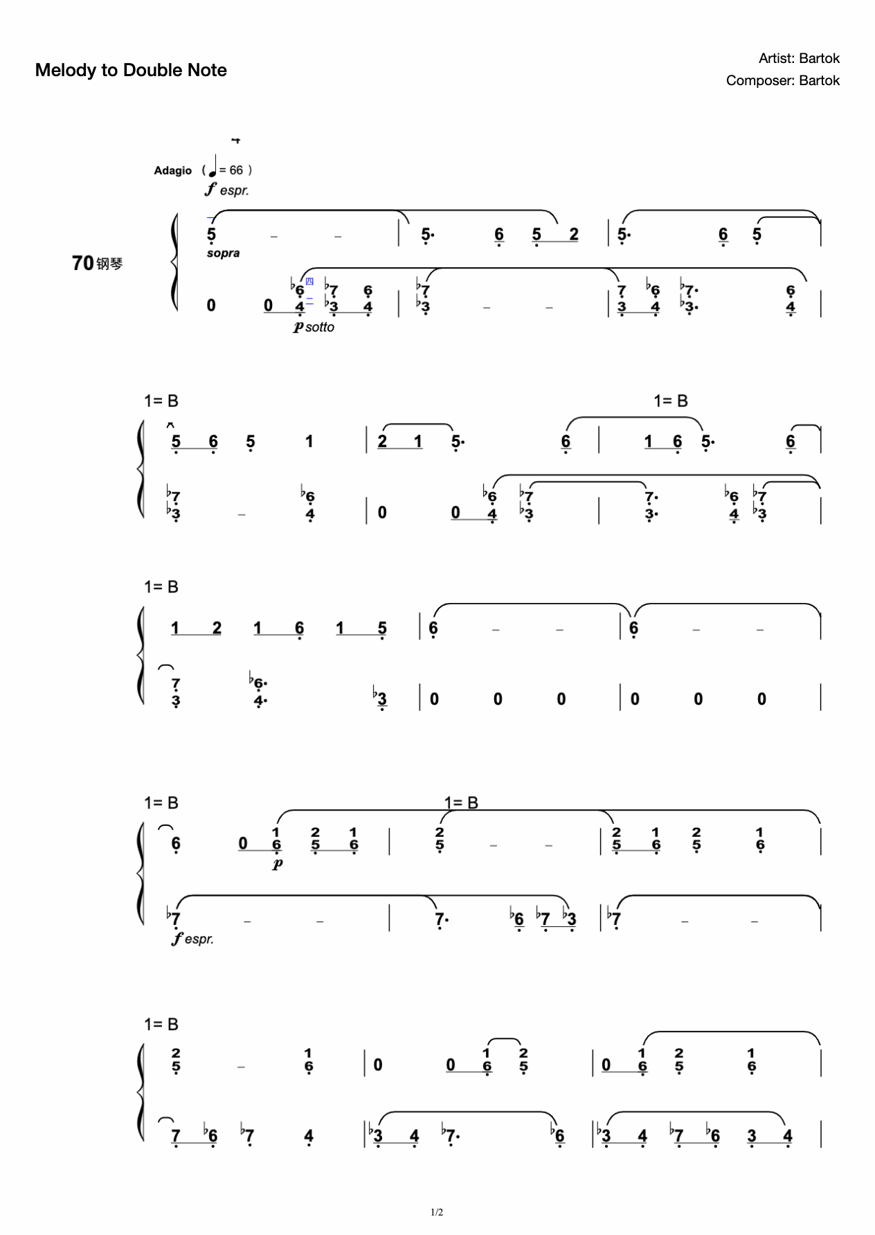 Melody to Double Note preview