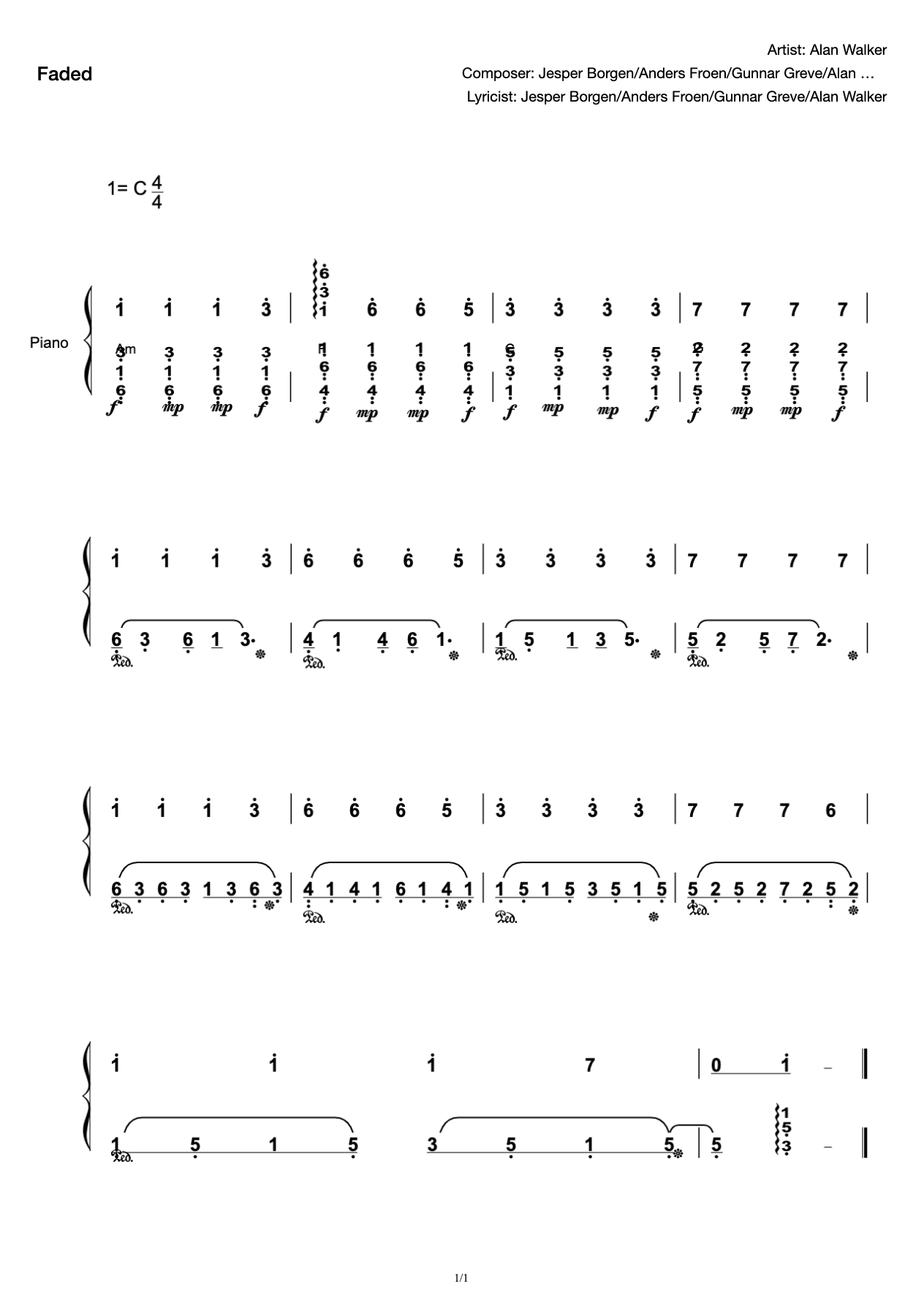 Faded Chord Etude preview