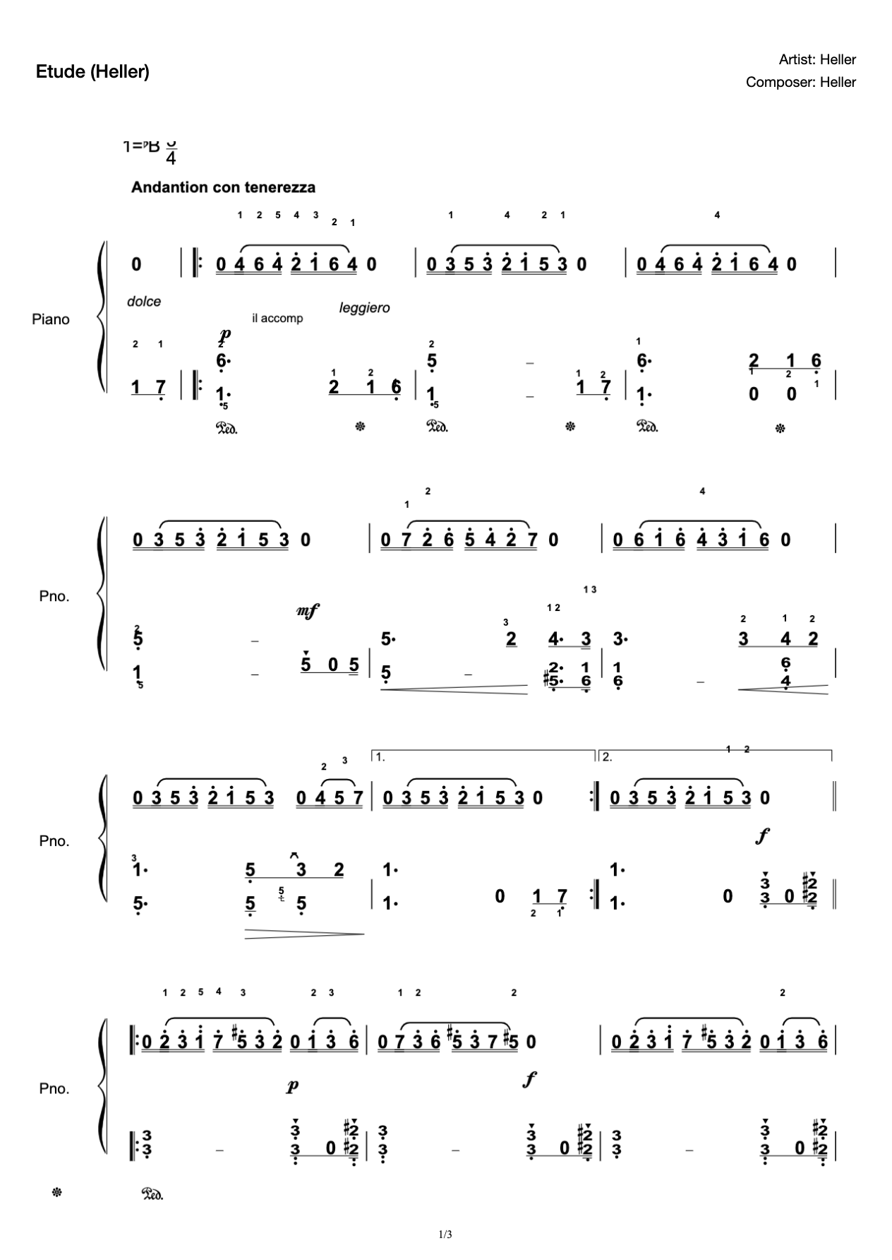 Level 6-Etude-Heller Op. 45 No.16 preview