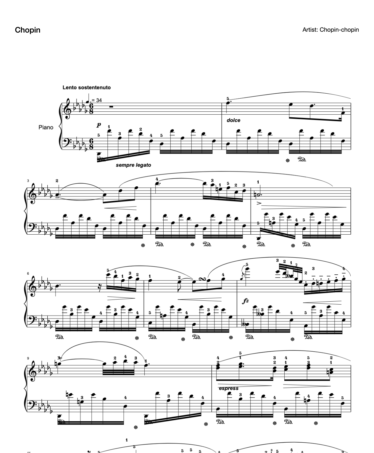 Chopin Nocturne 8-Nocturne in D-major (Op.27-2) preview