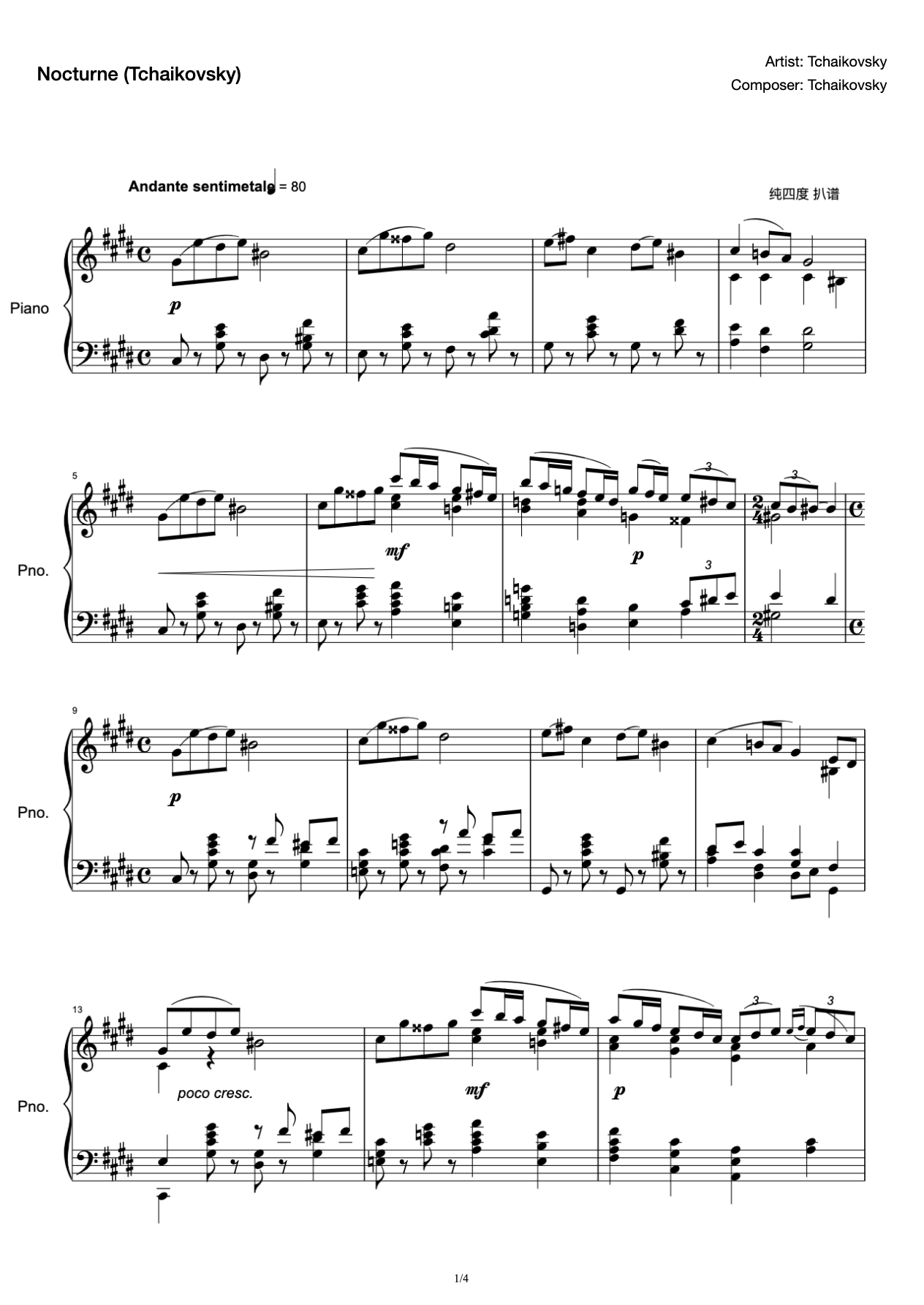 Nocturne Op. 19 No.4 preview