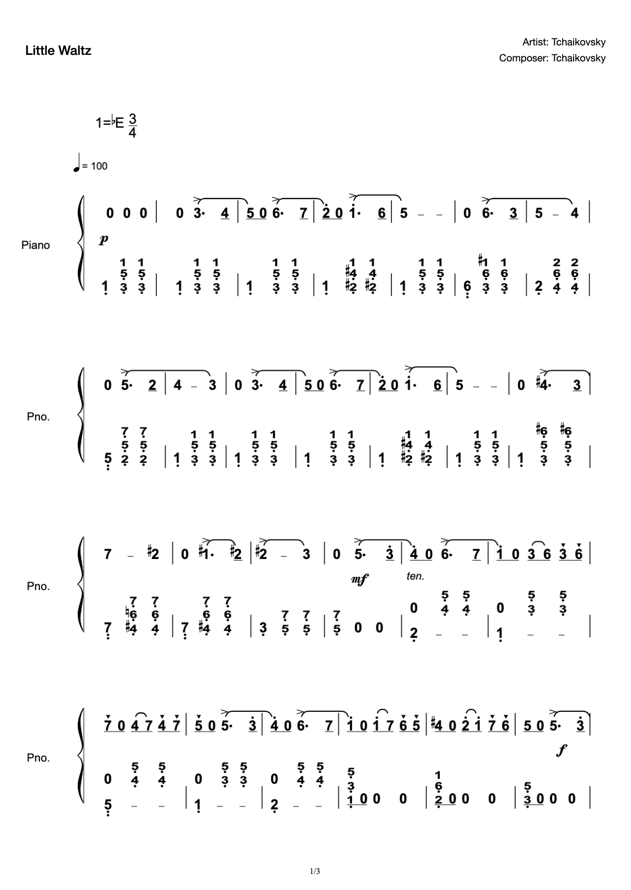 Little Waltz Tchaikovsky China Conservatory of Music Grade 5 Test Track preview