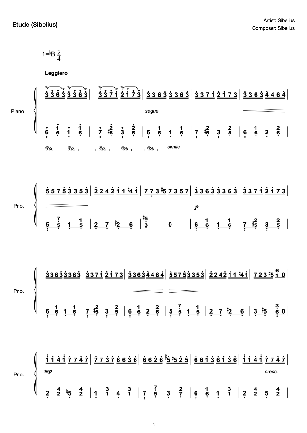 Etude Sibelius in g minor version Op. 76 No.2 National Music Association Grade 8 A- 2 Group Examination Repertoire preview