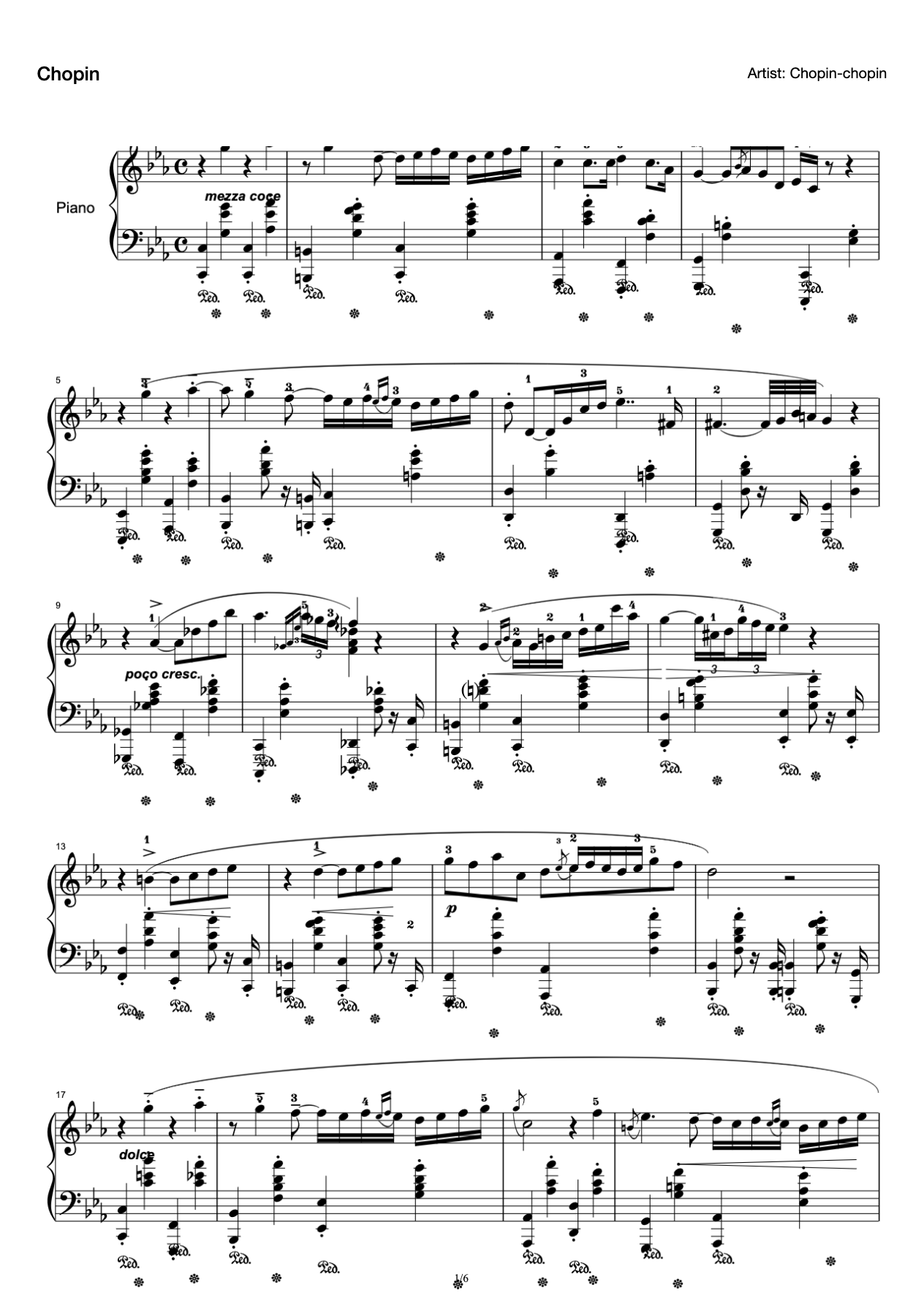 Chopin Nocturne Nocturne in 13-c minor (OP.48-1) preview