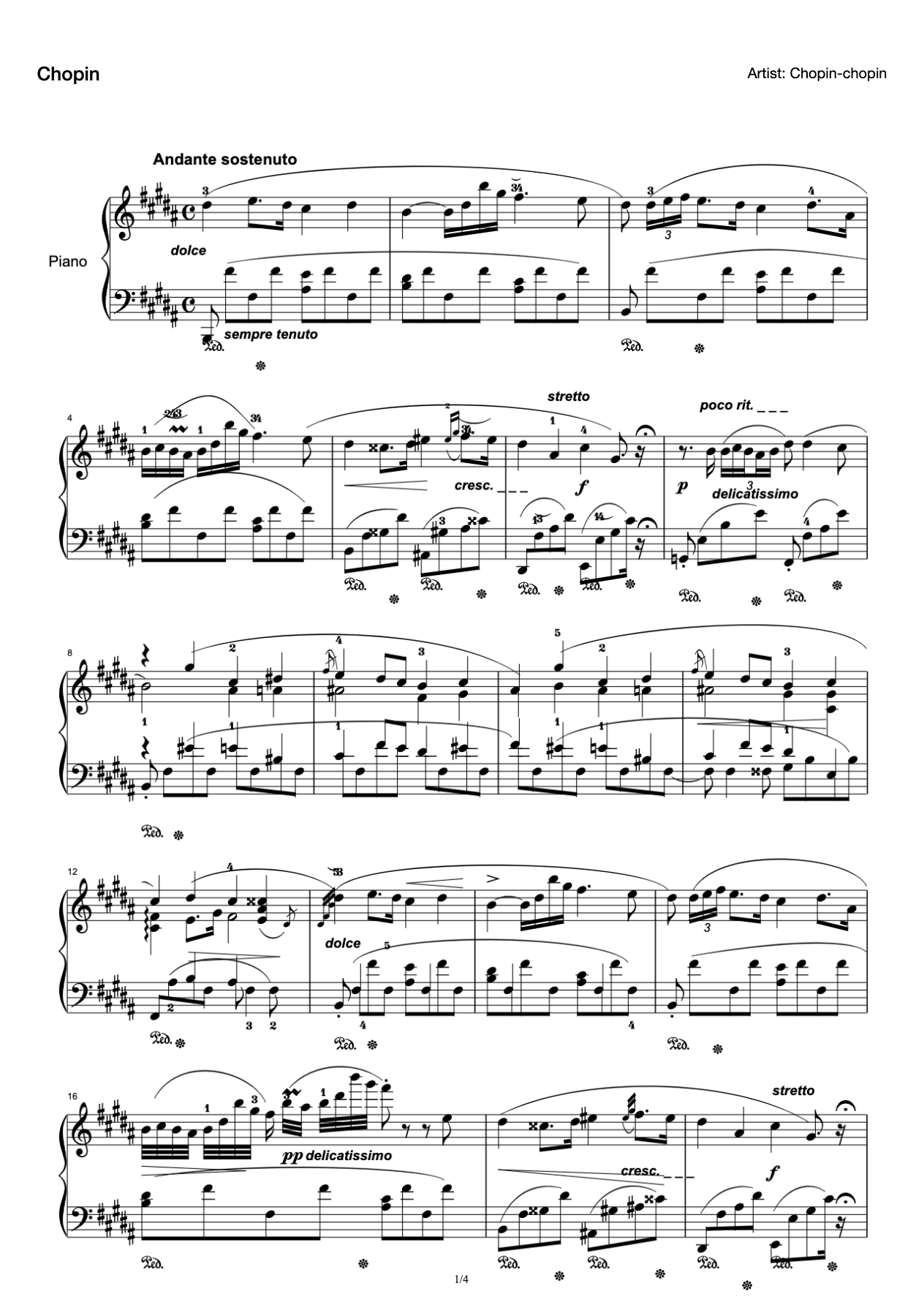 Chopin Nocturne in 9-B major (OP.32-1) preview