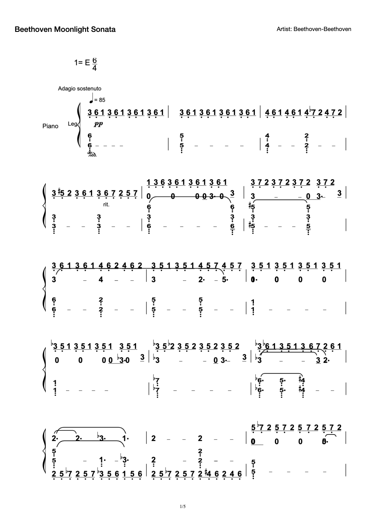 Beethoven Moonlight Sonata preview