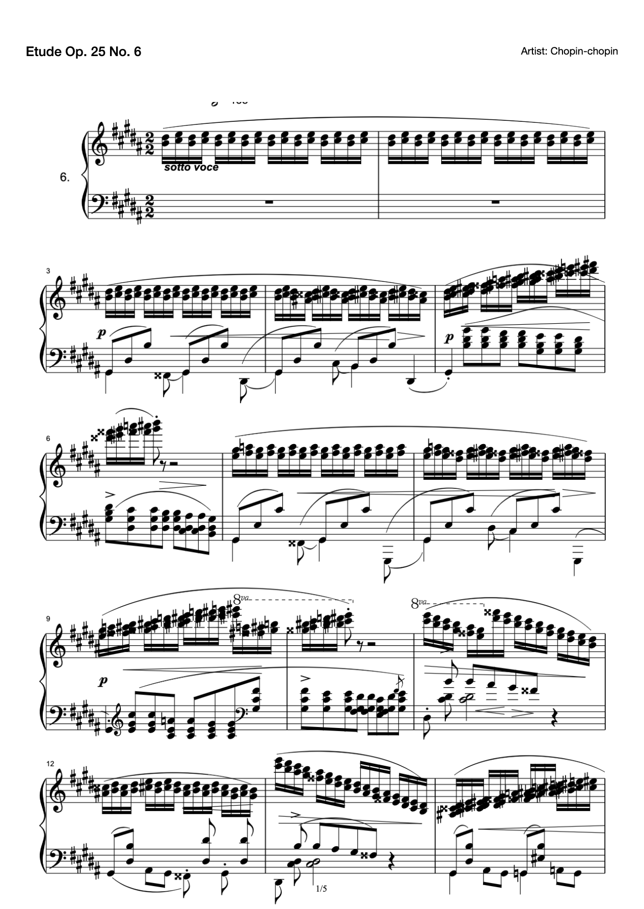 Etude Op. 25 No. 6 preview