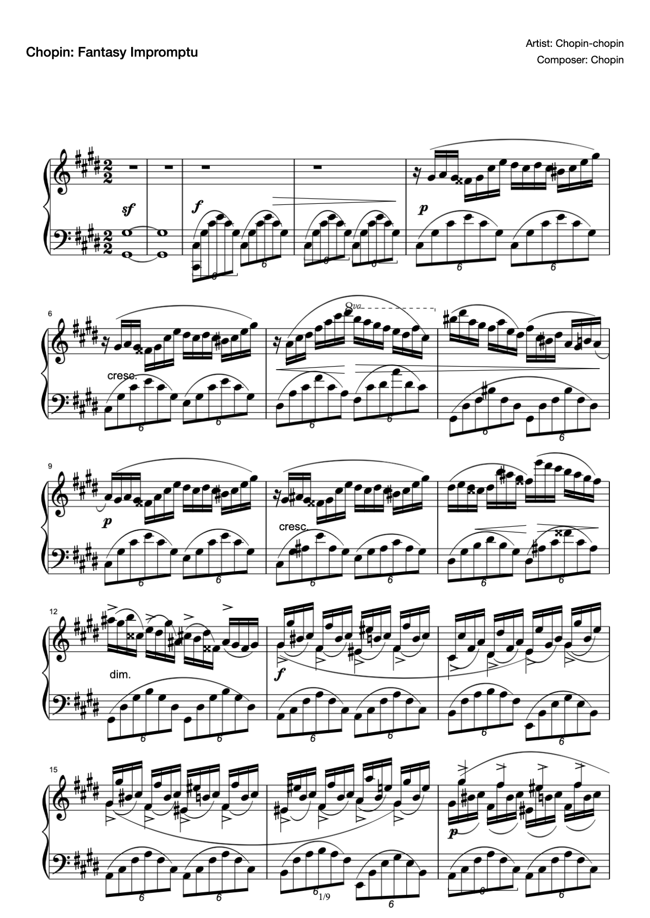 Chopin: Fantasy Impromptu preview